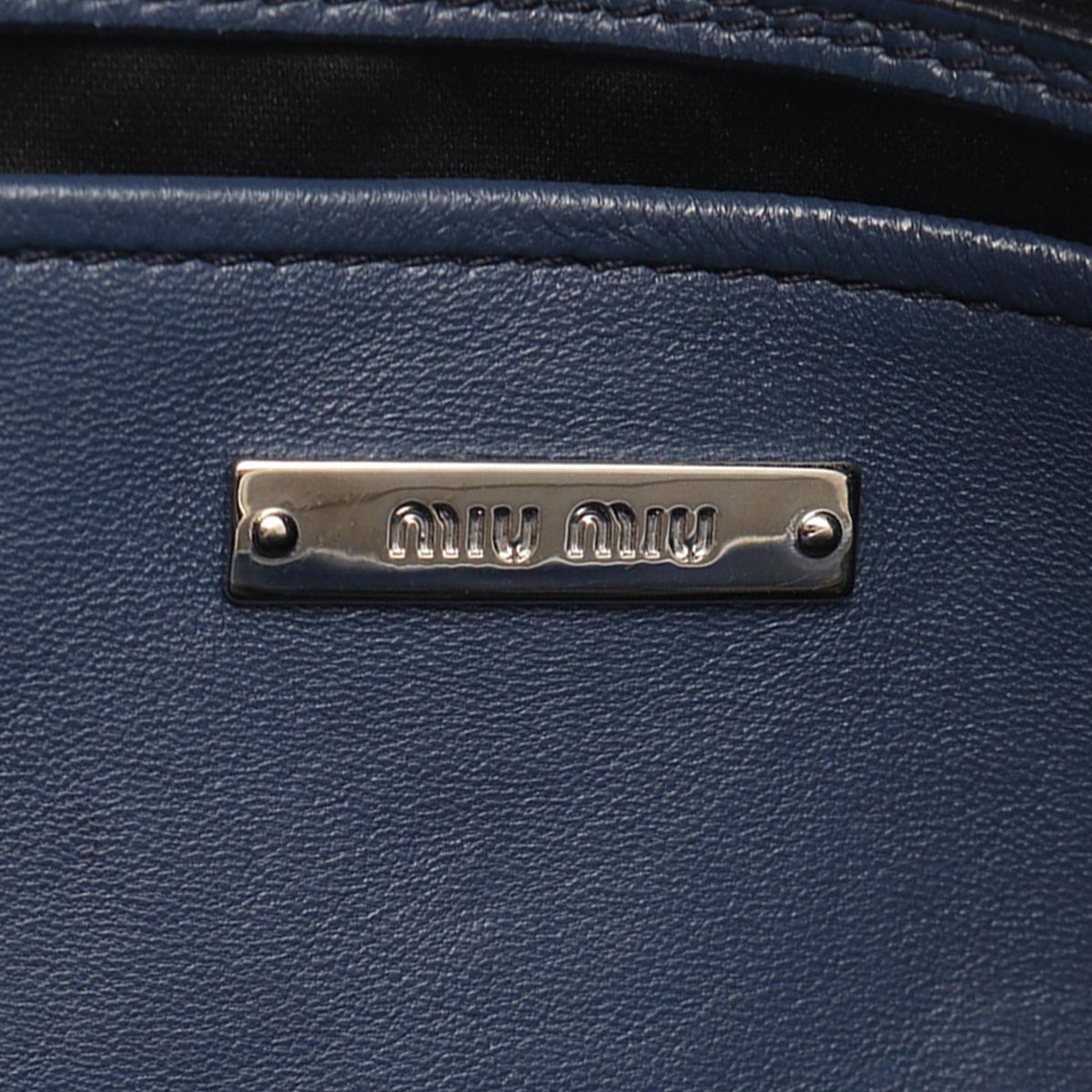 Miu Miu Matelasse Nappa Crystal Chain Satchel — Blue