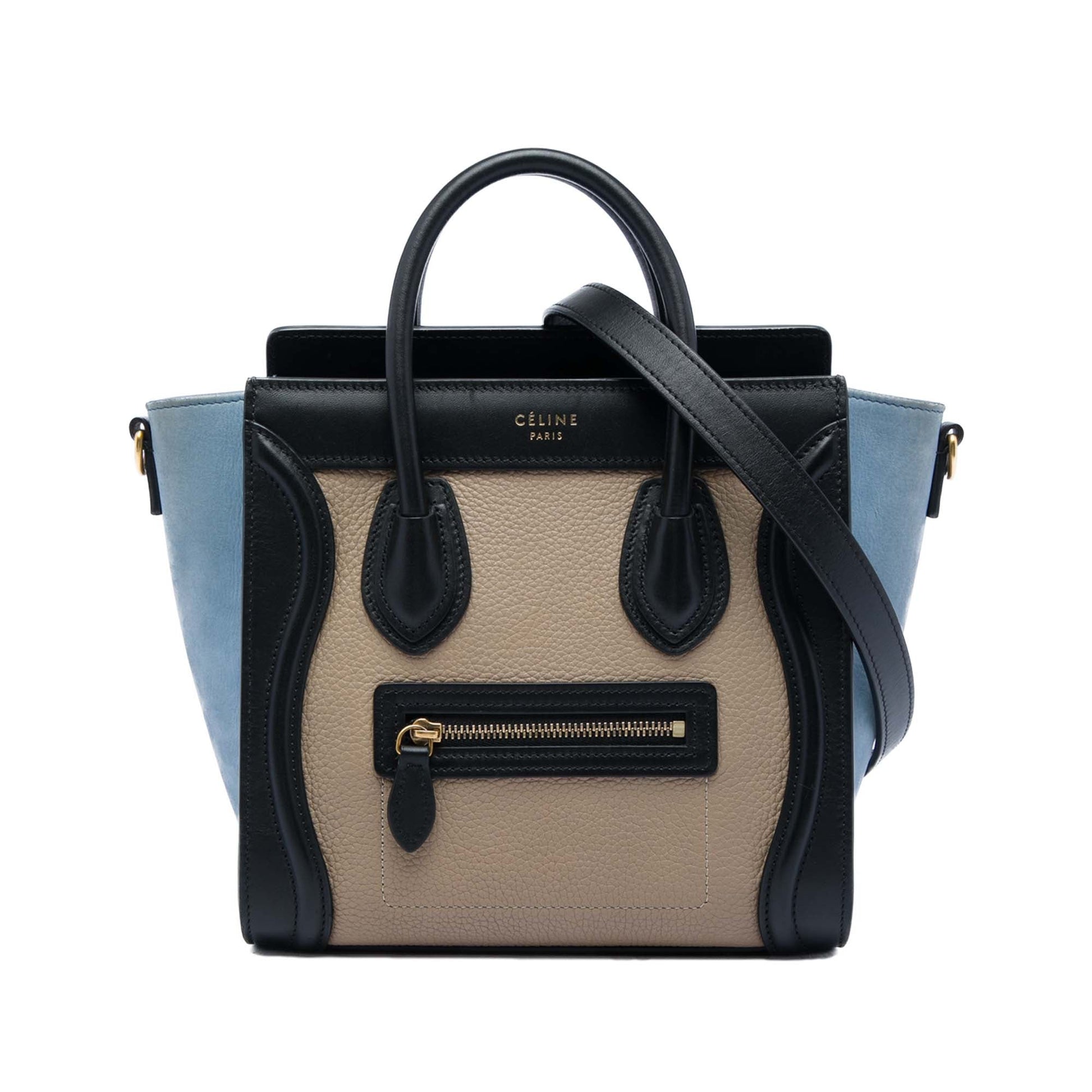 Celine Nano Tricolor Leather Luggage Tote
