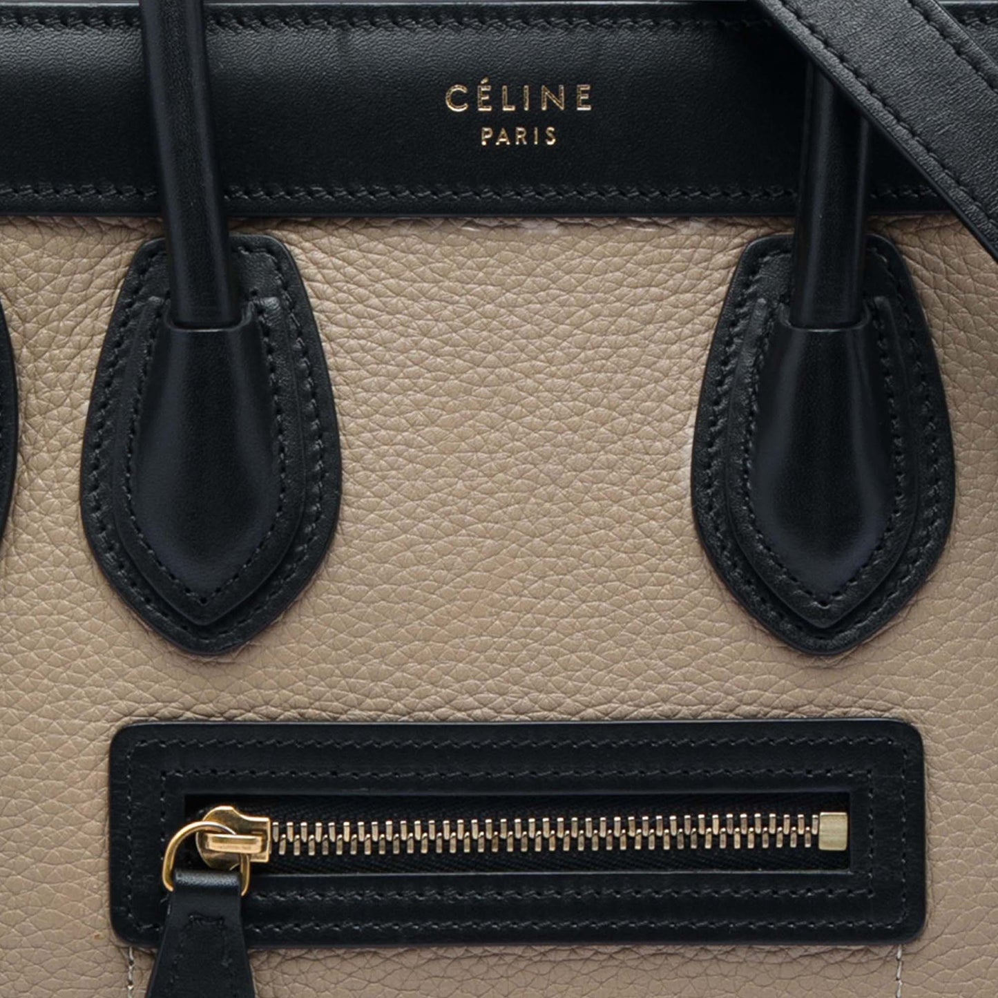 Celine Nano Tricolor Leather Luggage Tote