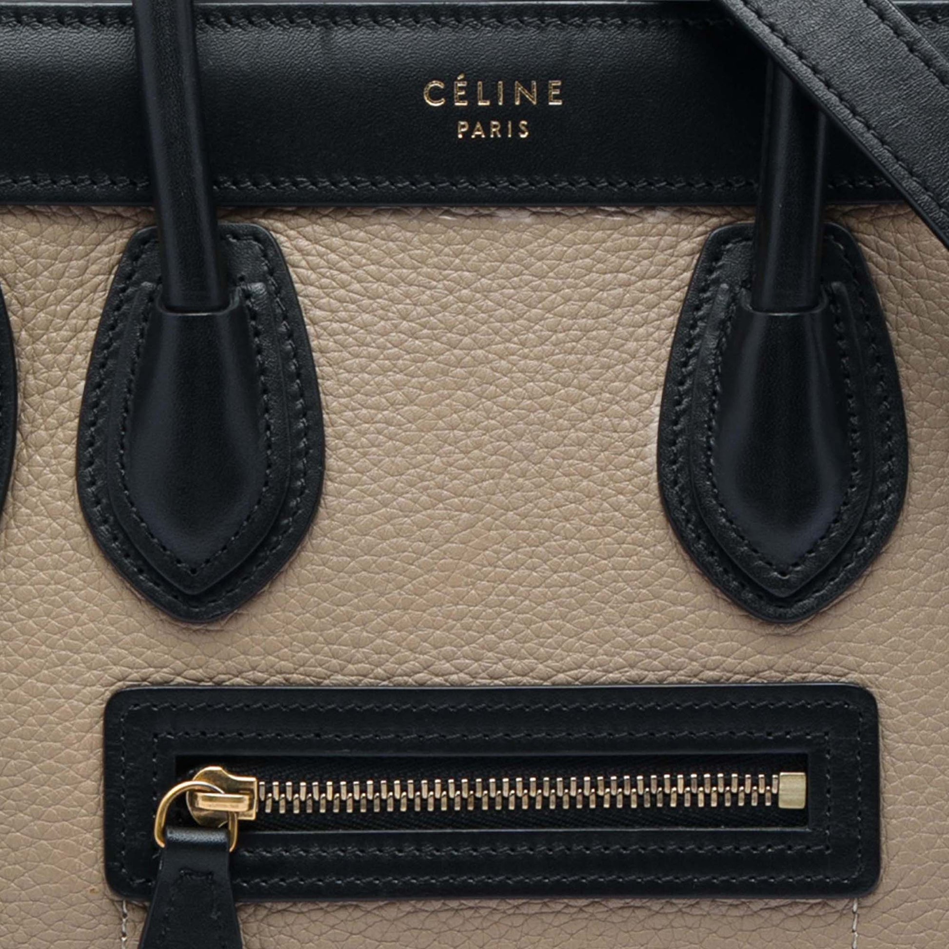 Celine Nano Tricolor Leather Luggage Tote