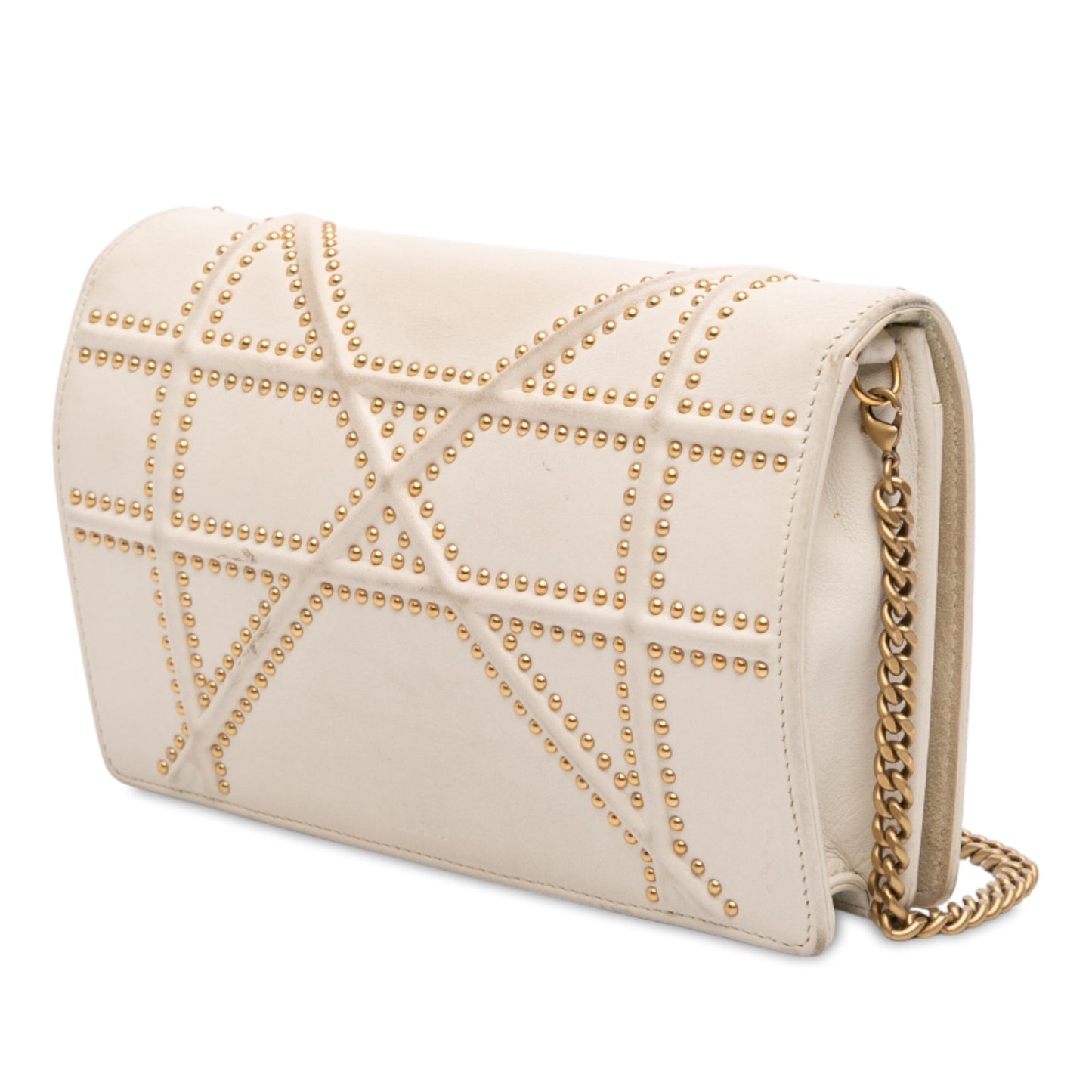 Dior Studded Lambskin Diorama Wallet on Chain