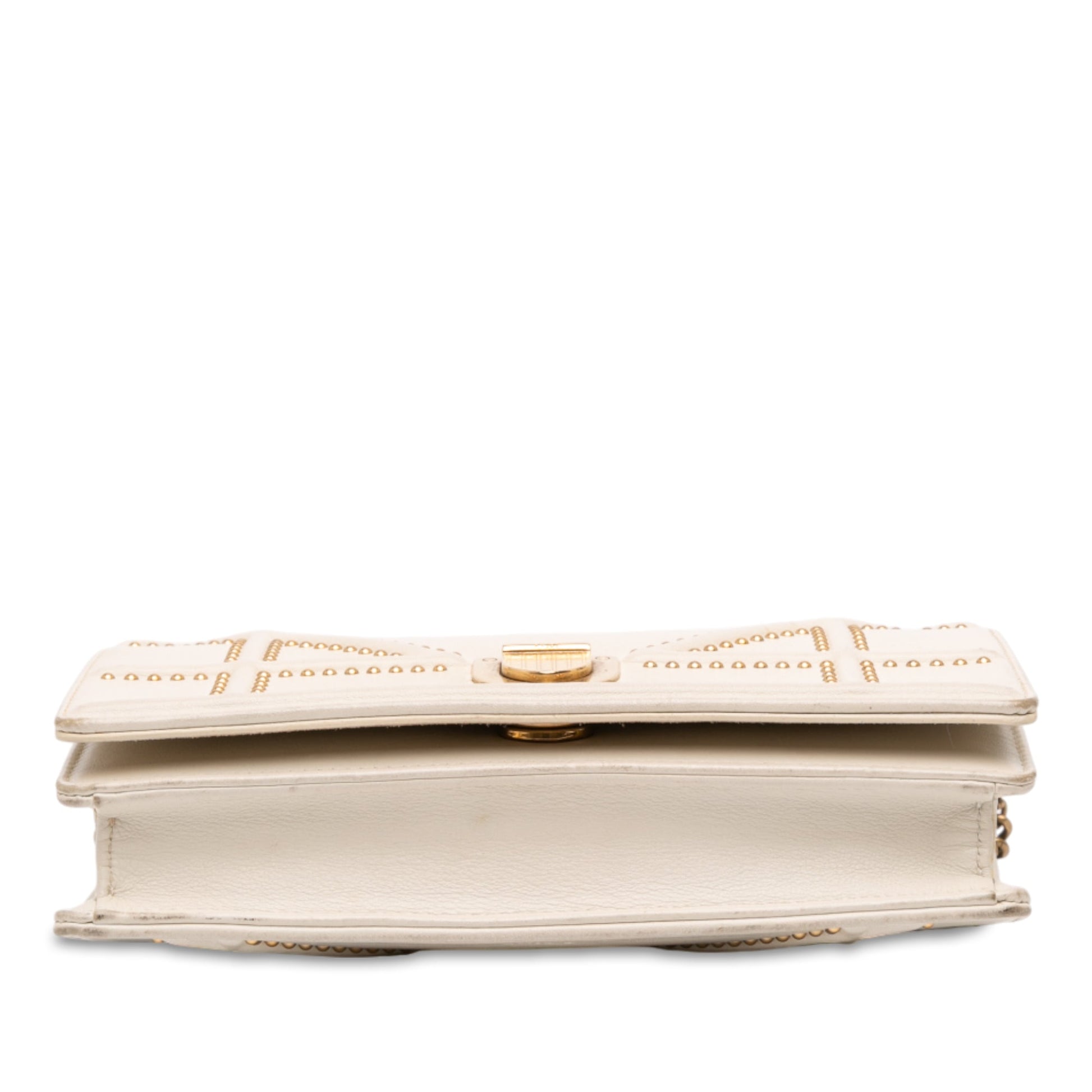 Dior Studded Lambskin Diorama Wallet on Chain