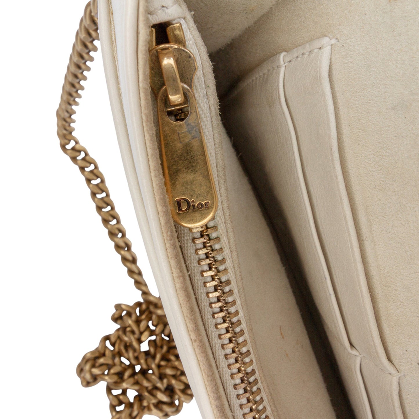Dior Studded Lambskin Diorama Wallet on Chain