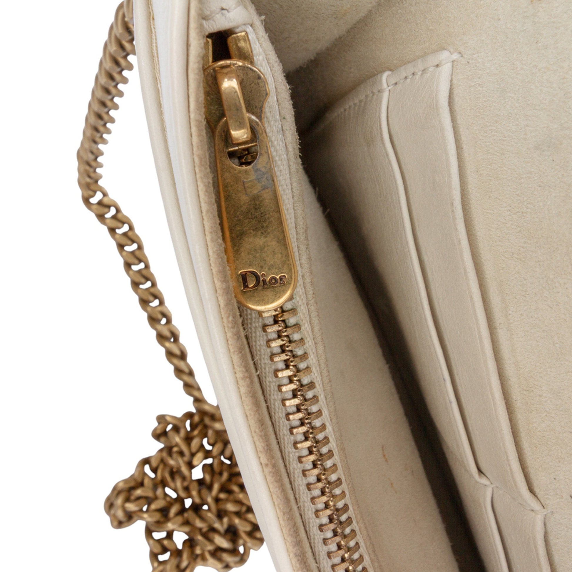 Dior Studded Lambskin Diorama Wallet on Chain