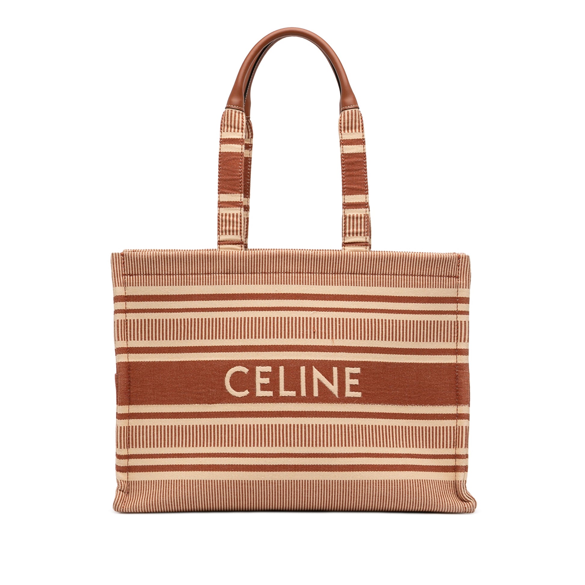 Celine Large Striped Canvas Cabas Thais Tote