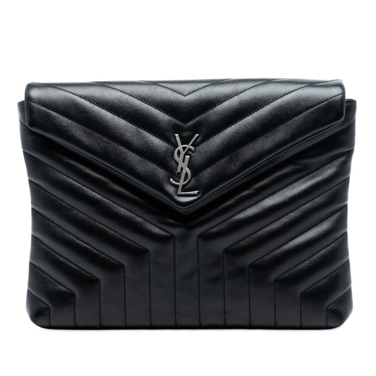 Saint Laurent Matelasse Calfskin Monogram LouLou Document Clutch