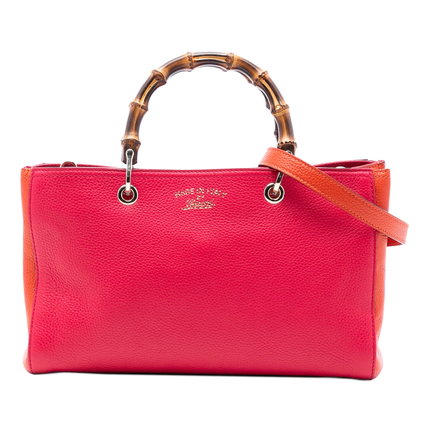 Gucci Medium Bicolor Calfskin Bamboo Shopper Satchel