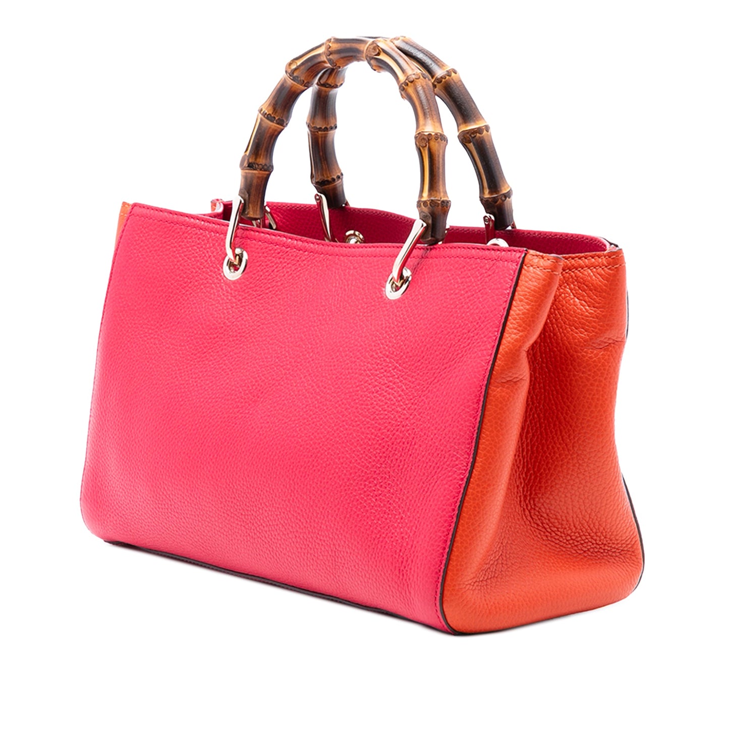 Gucci Medium Bicolor Calfskin Bamboo Shopper Satchel