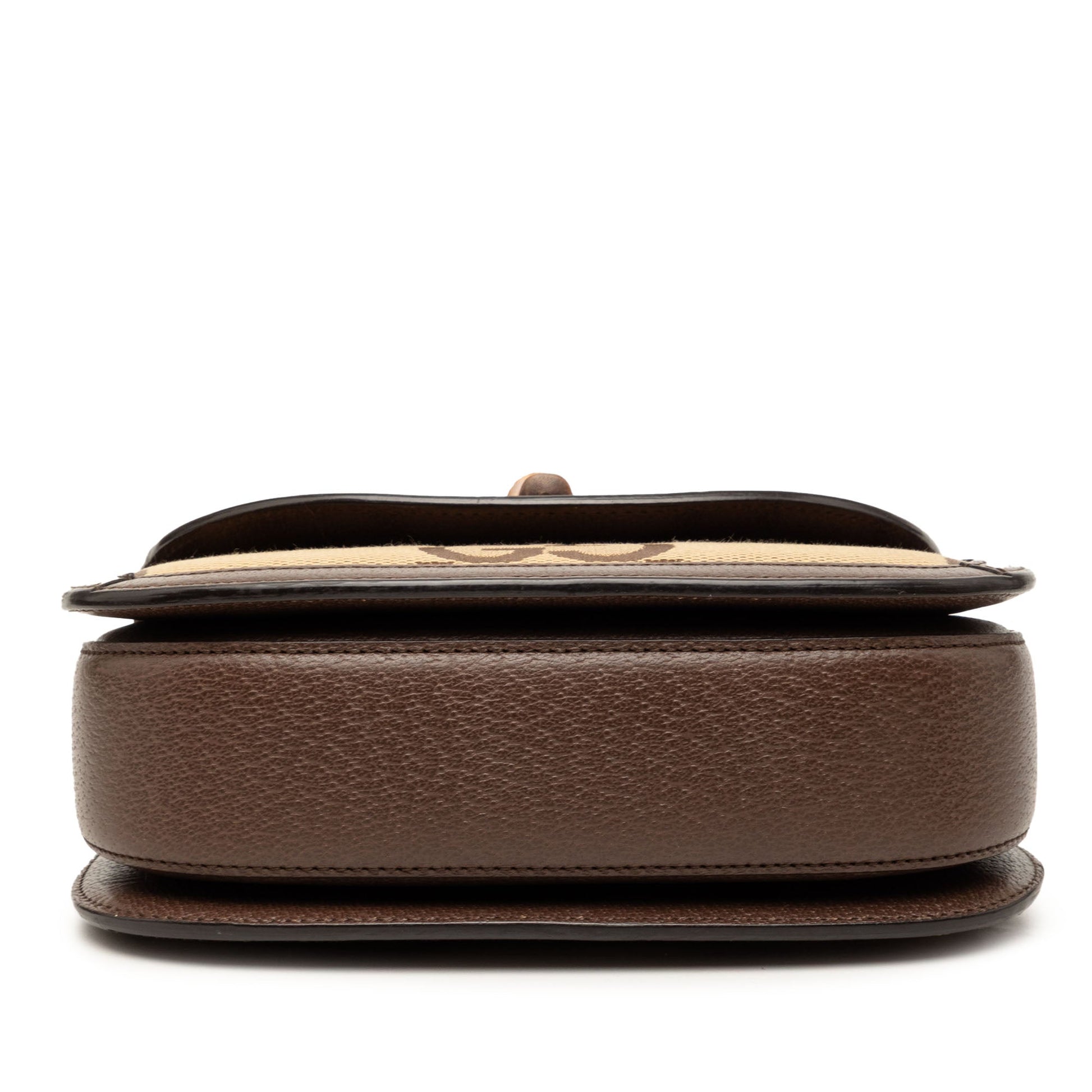 Gucci Small Jumbo GG Canvas Web Bamboo 1947 Top Handle Bag