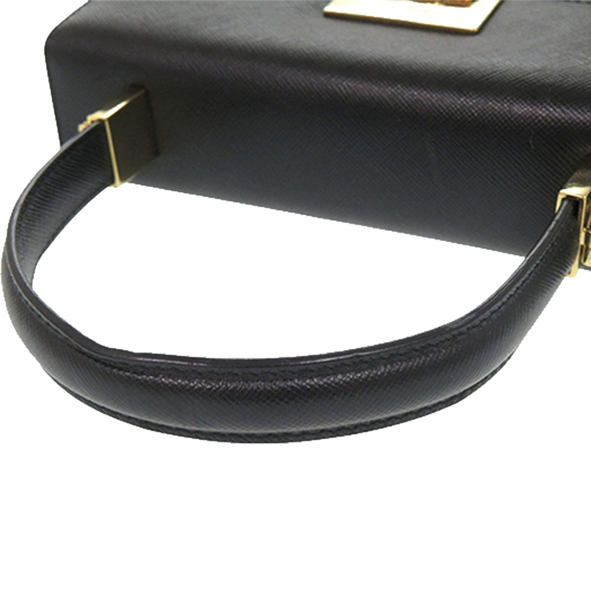 Ferragamo Leather Gancini Top Handle Bag — Black