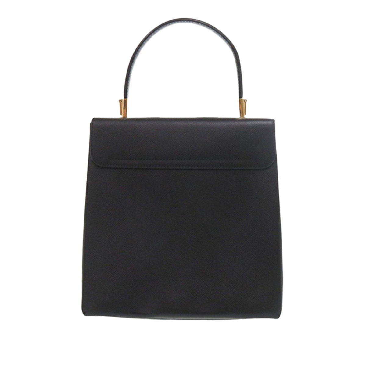 Ferragamo Leather Gancini Top Handle Bag — Black