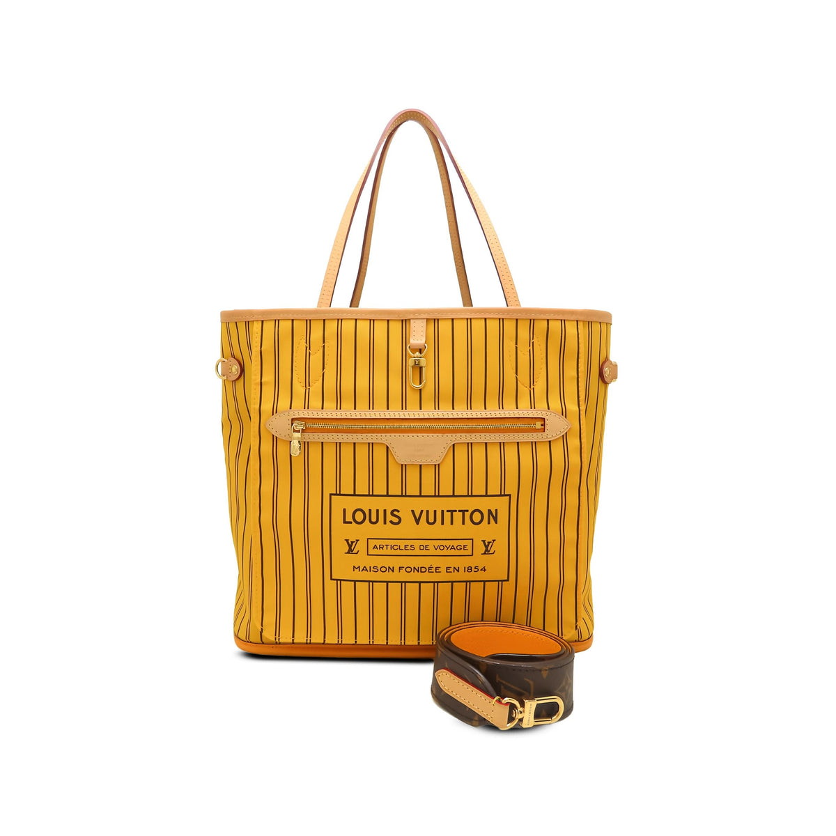 Louis Vuitton Monogram Neverfull Bandouliere Inside Out MM — Brown