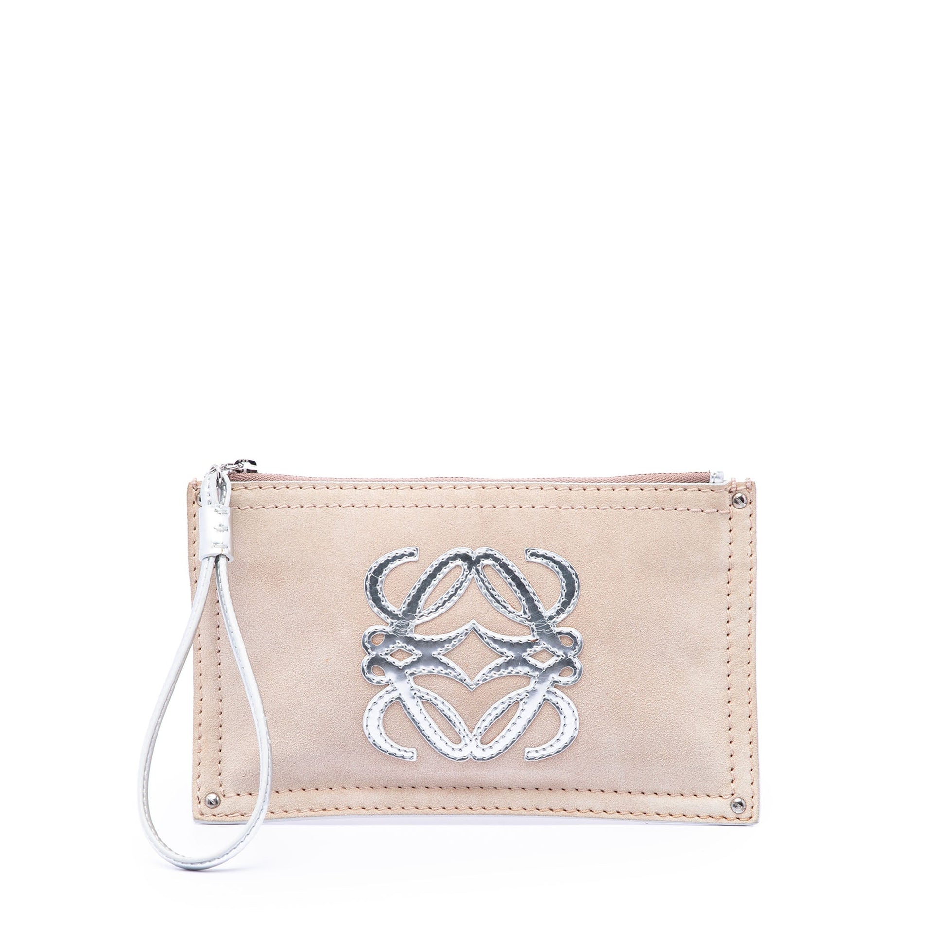 LOEWE Suede Anagram Clutch
