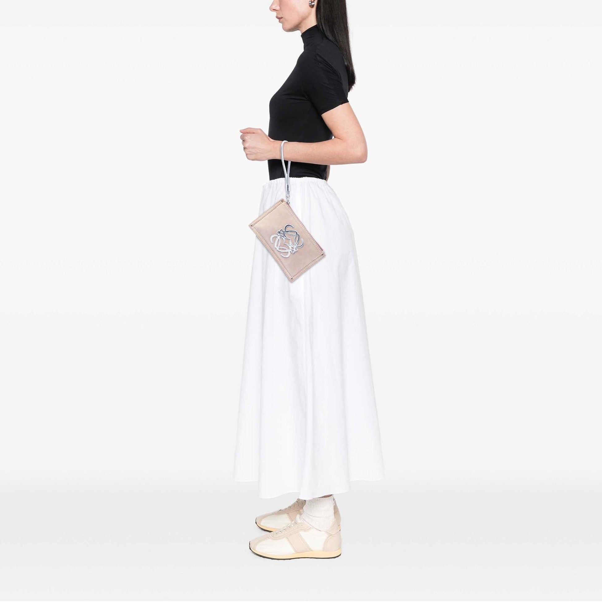 LOEWE Suede Anagram Clutch