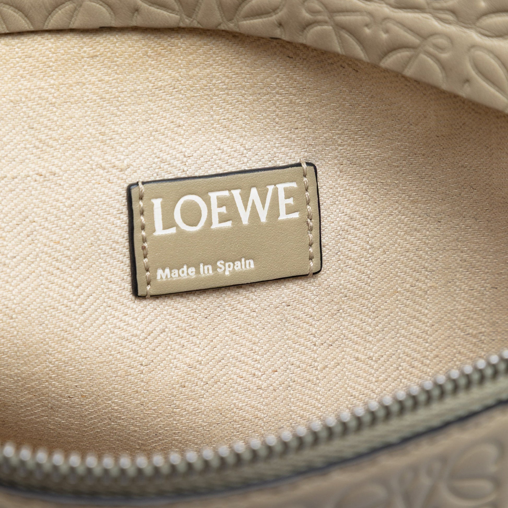 LOEWE Embossed Anagram Leather Repeat T Clutch