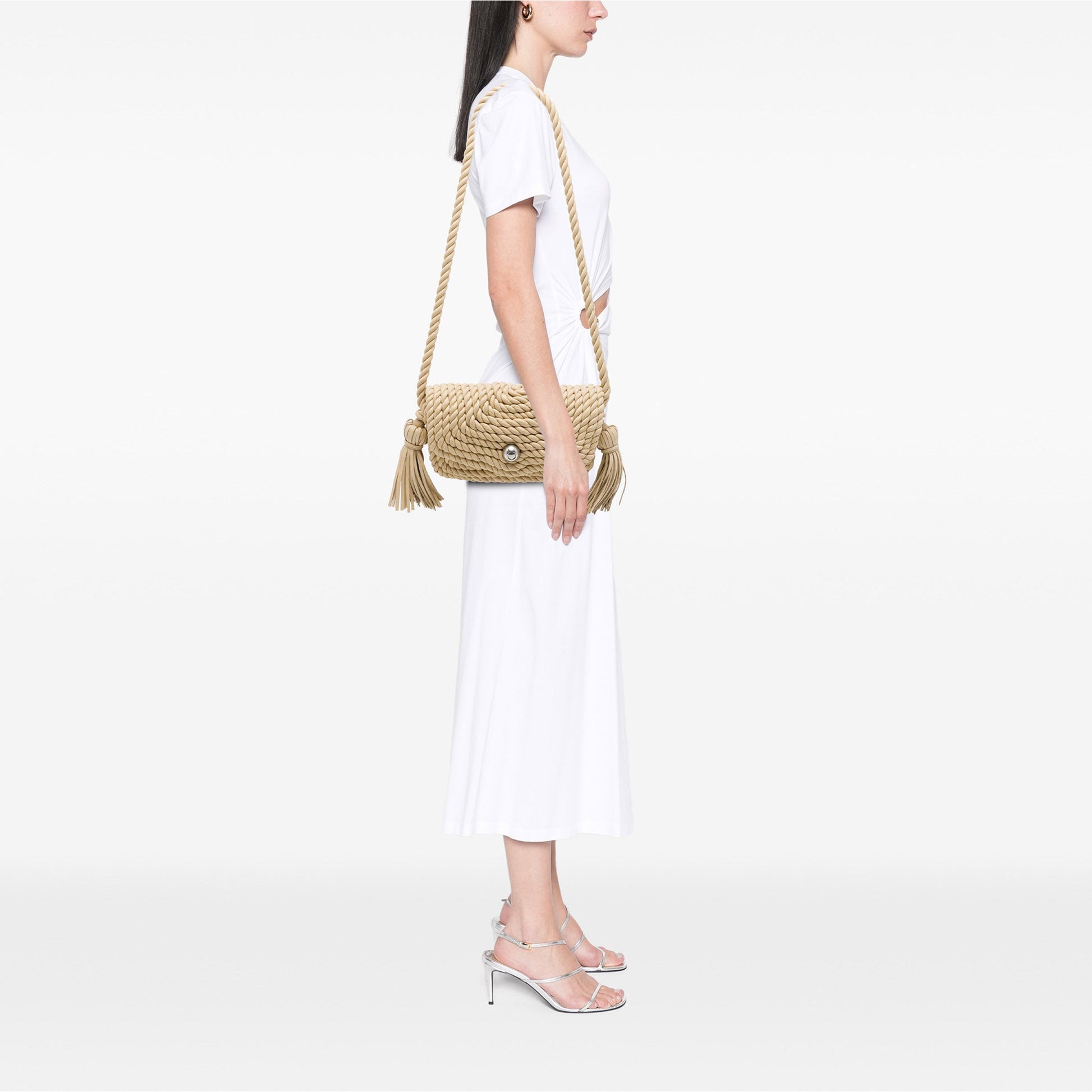 Bottega Veneta Twisted Lambskin Torchon Tasseled Crossbody