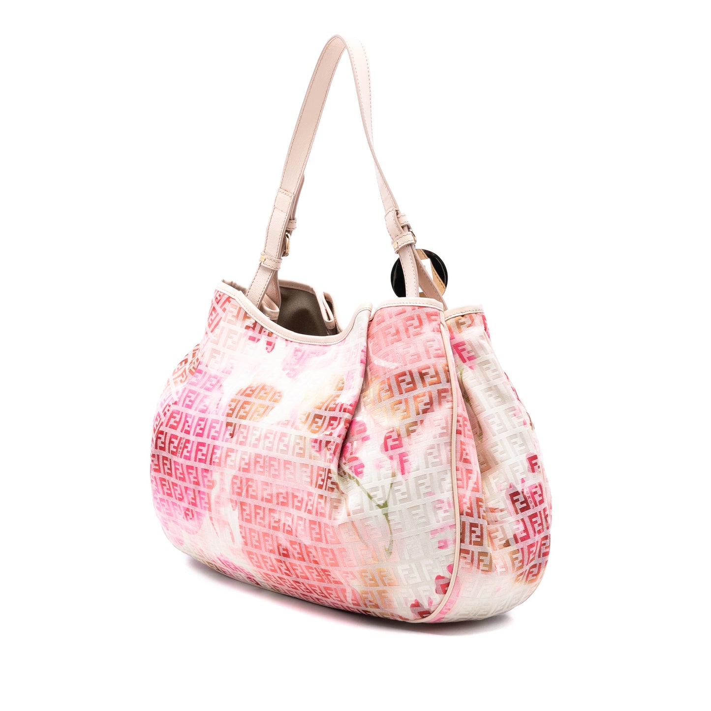 Fendi Zucchino Canvas Floral Tote