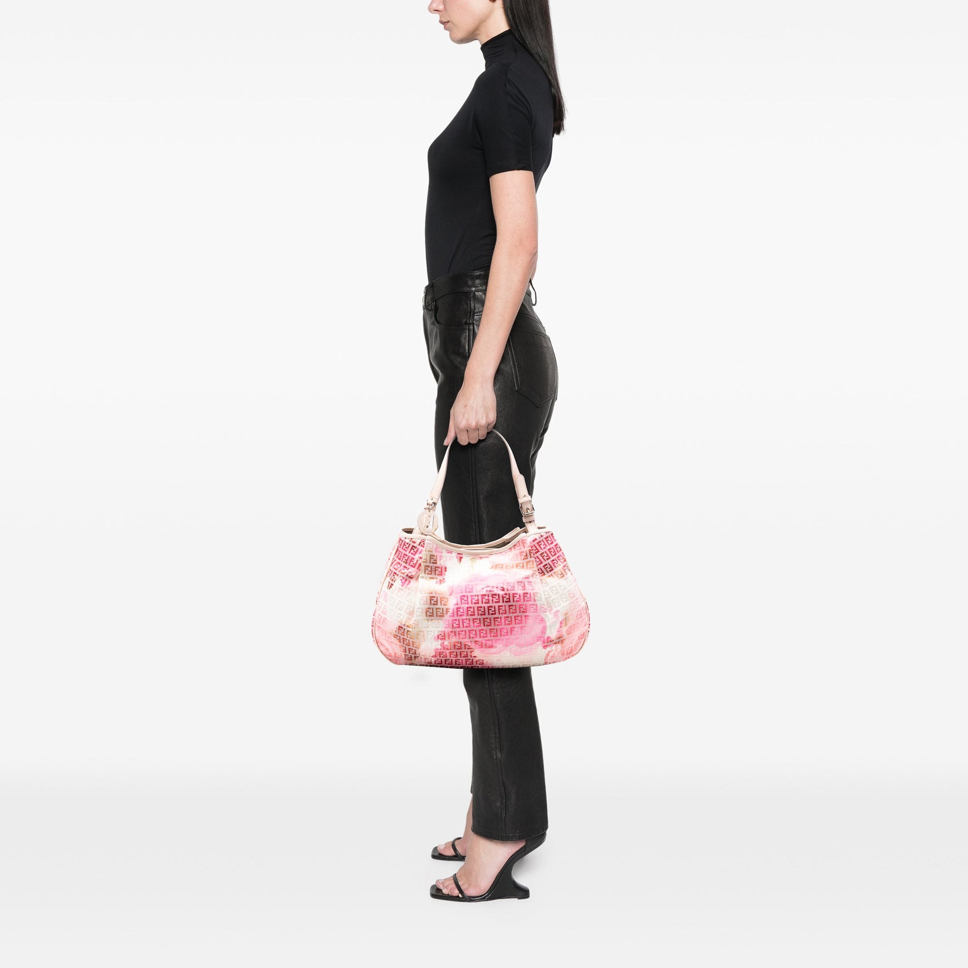 Fendi Zucchino Canvas Floral Tote
