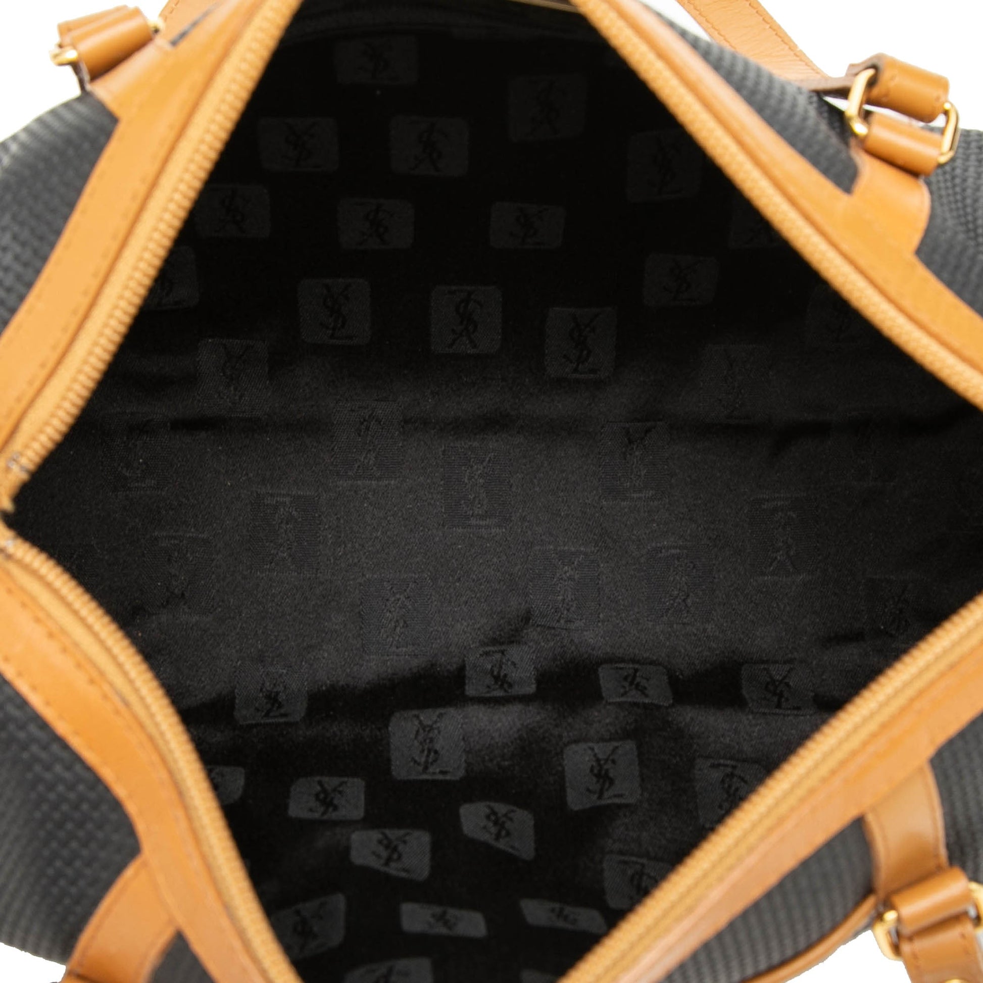 Saint Laurent Weave Canvas Boston Bag