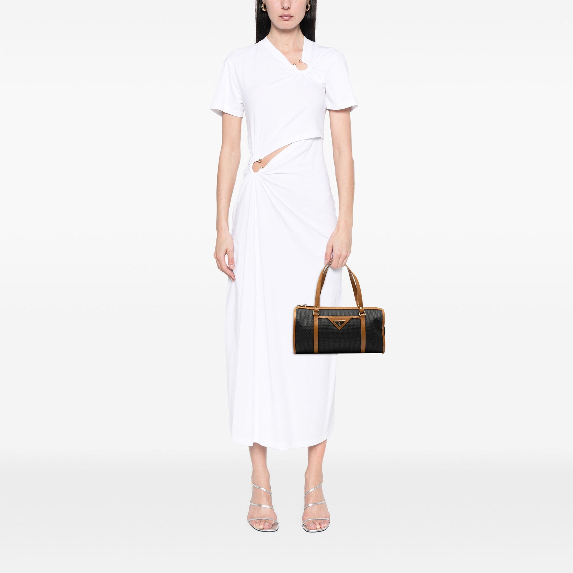 Saint Laurent Weave Canvas Boston Bag
