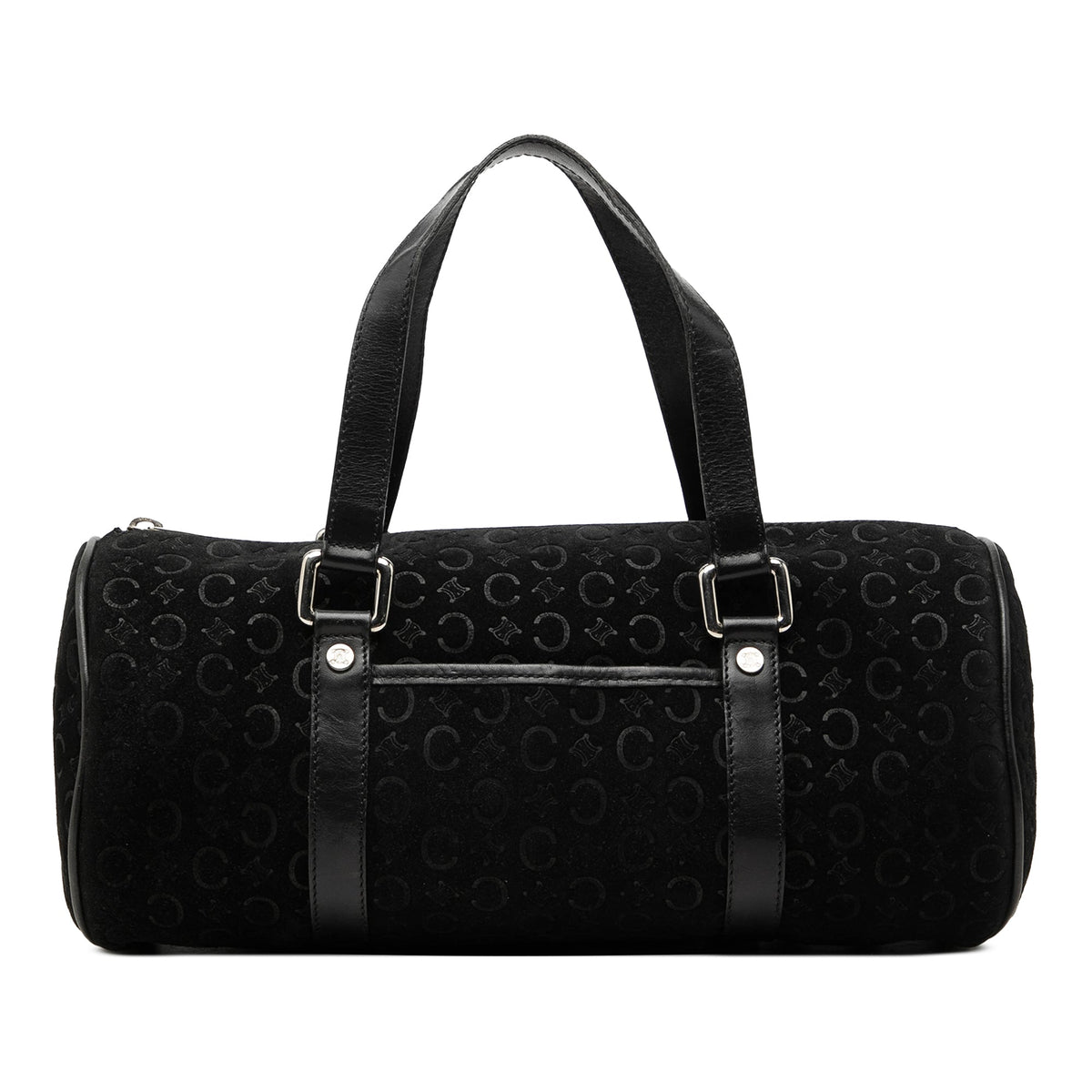 Celine C Macadam Suede Handbag — Black