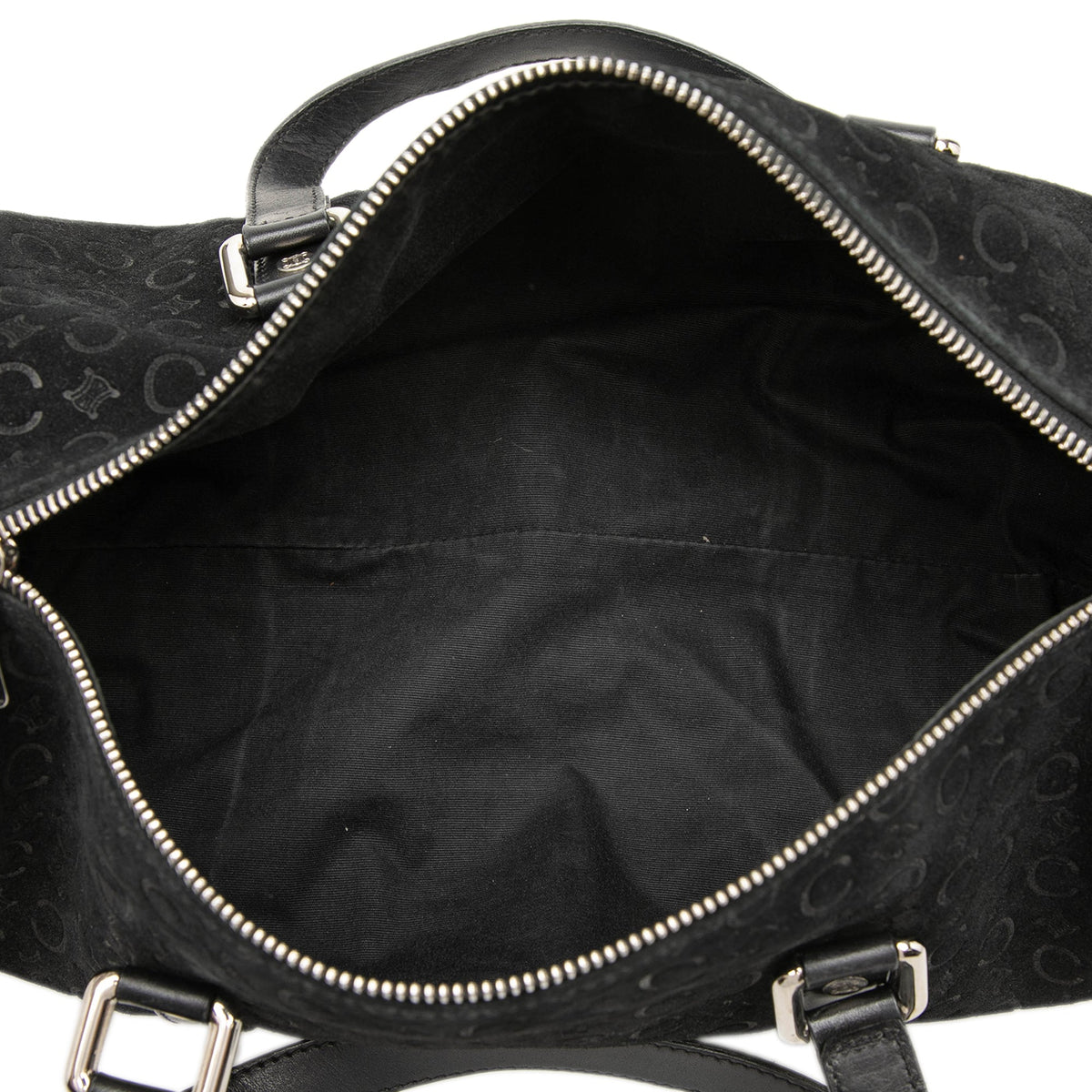 Celine C Macadam Suede Handbag — Black