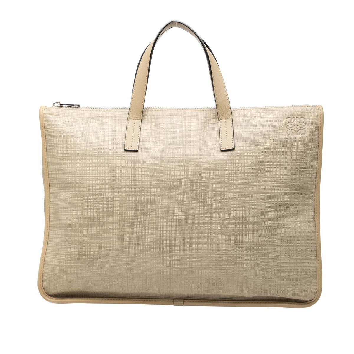 LOEWE Embossed Leather Anagram Goya Briefcase