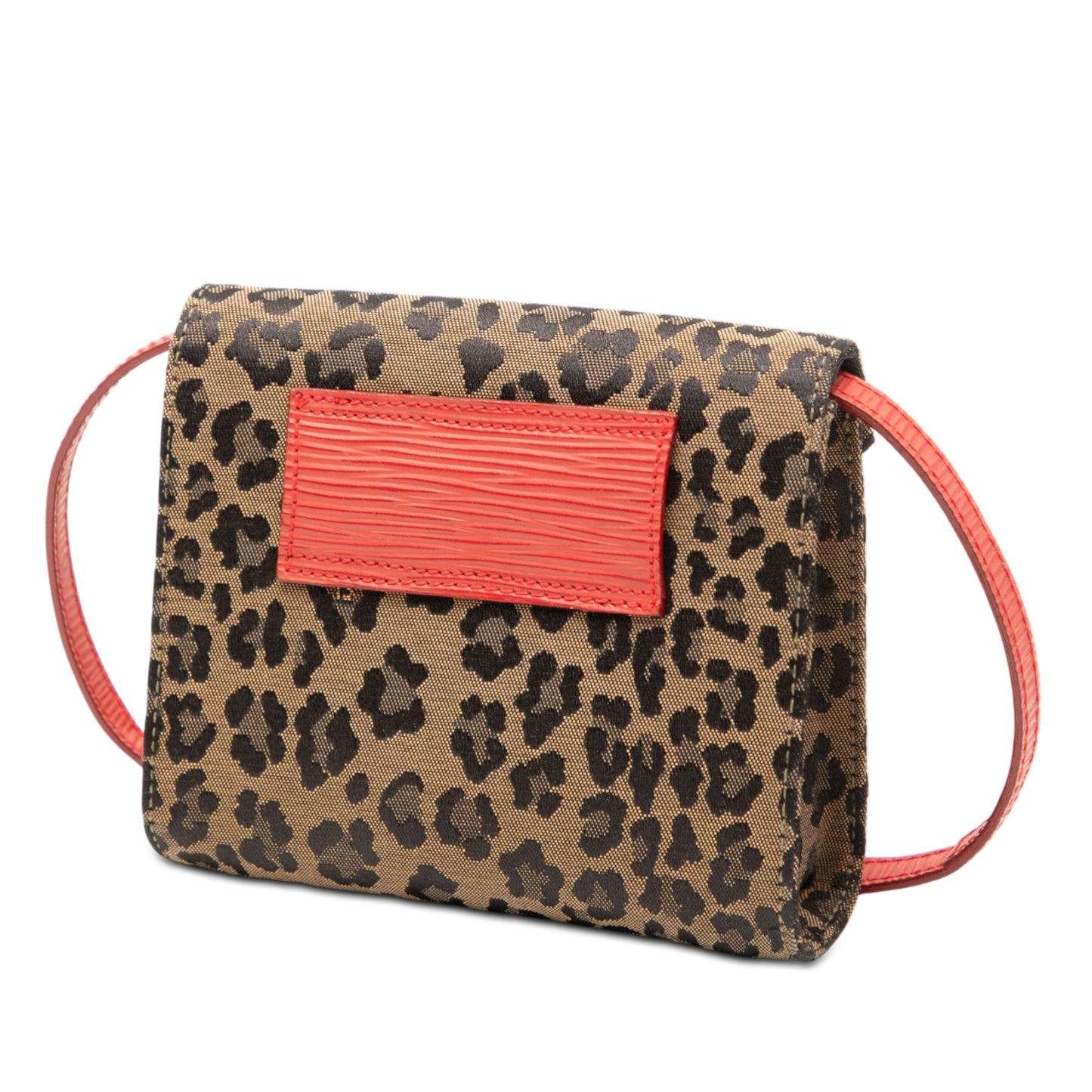 Fendi Mini Leopard Print Canvas Flap Crossbody