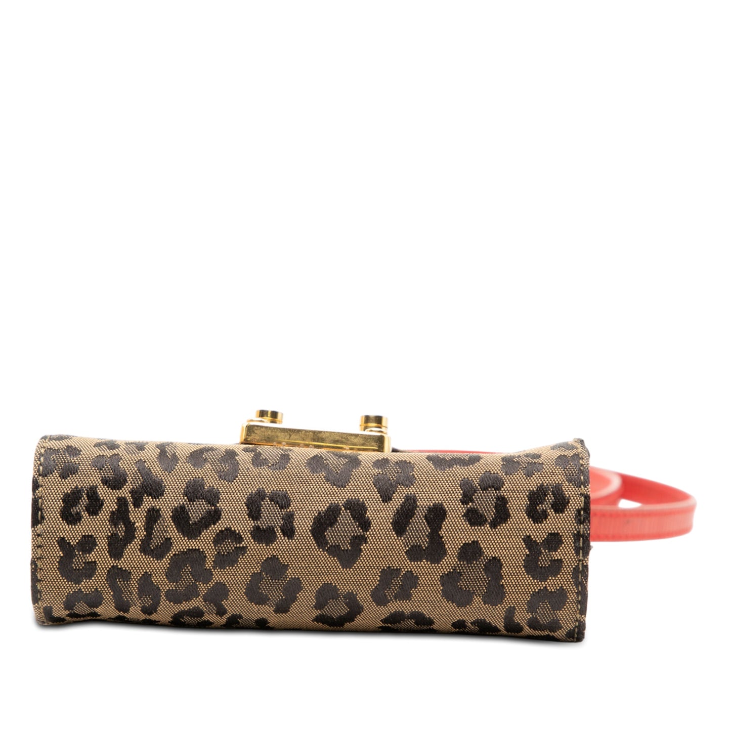 Fendi Mini Leopard Print Canvas Flap Crossbody