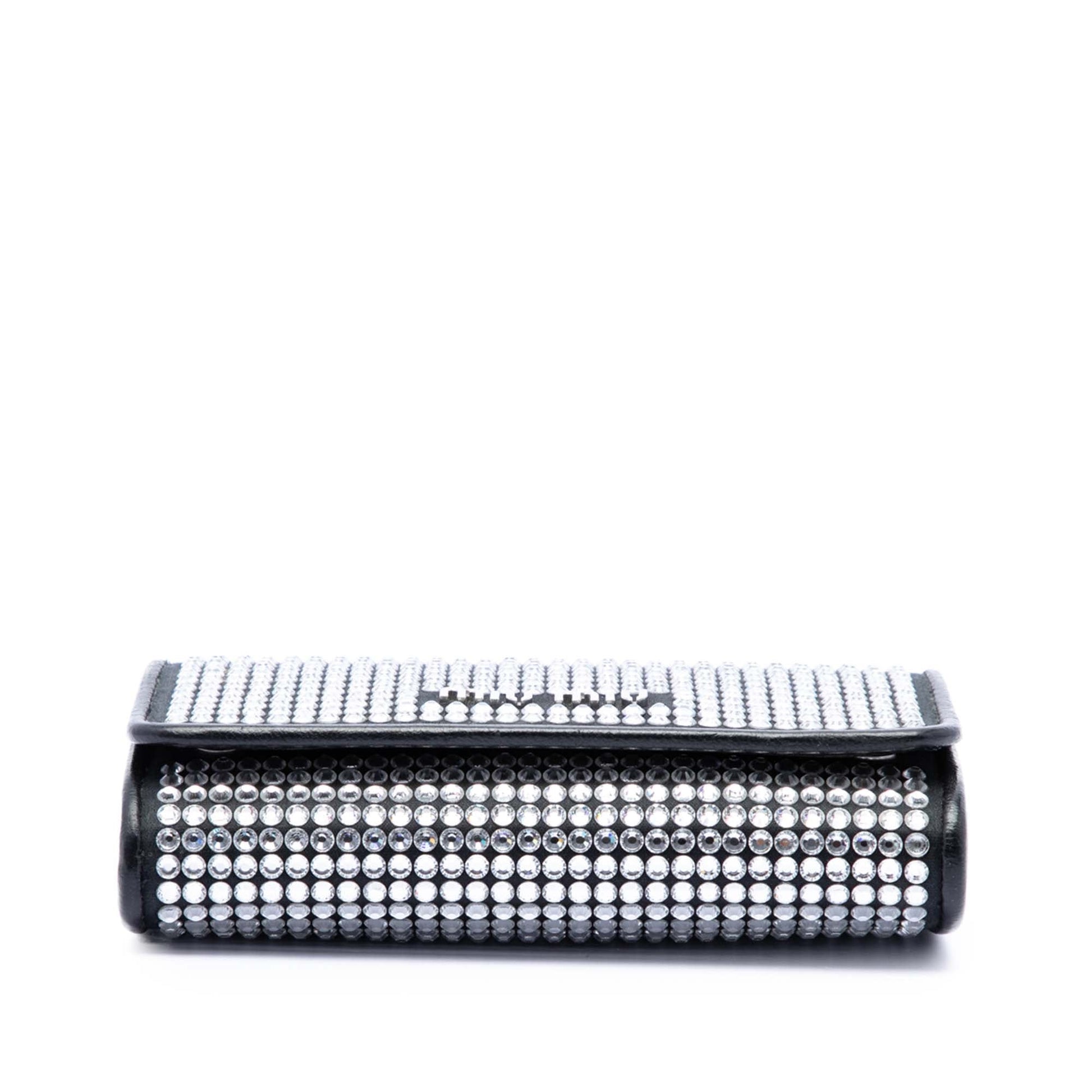 Miu Miu Soft Nappa Crystal Embellished Wallet on Chain