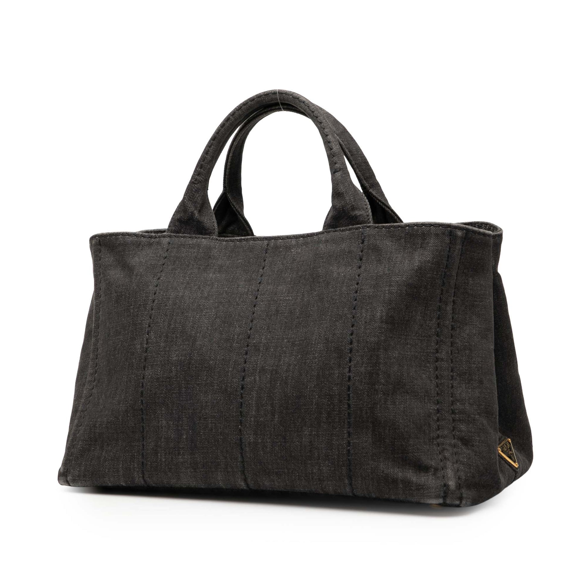 Prada Denim Canapa Logo Satchel