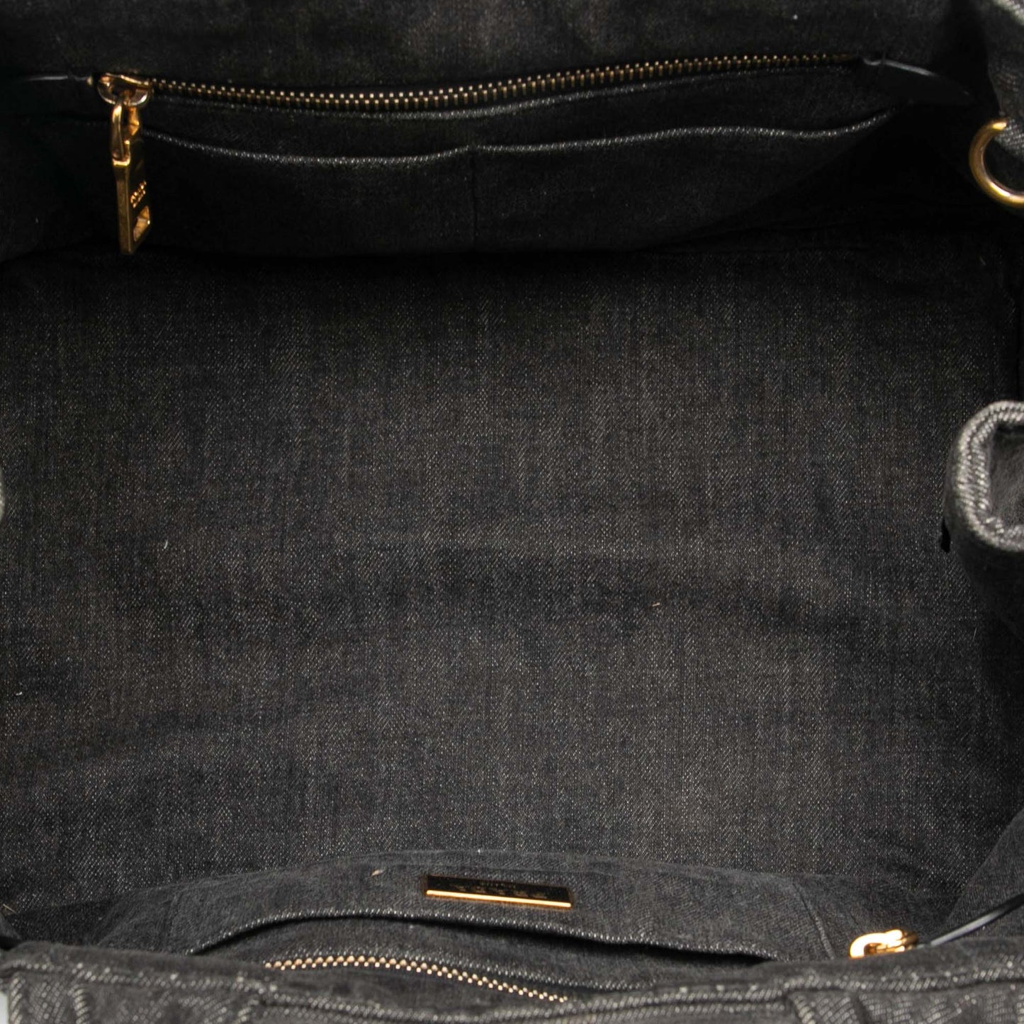 Prada Denim Canapa Logo Satchel