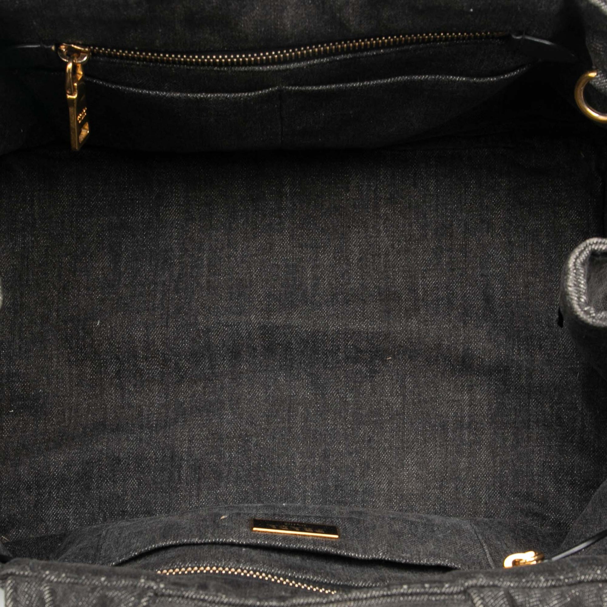 Prada Denim Canapa Logo Satchel