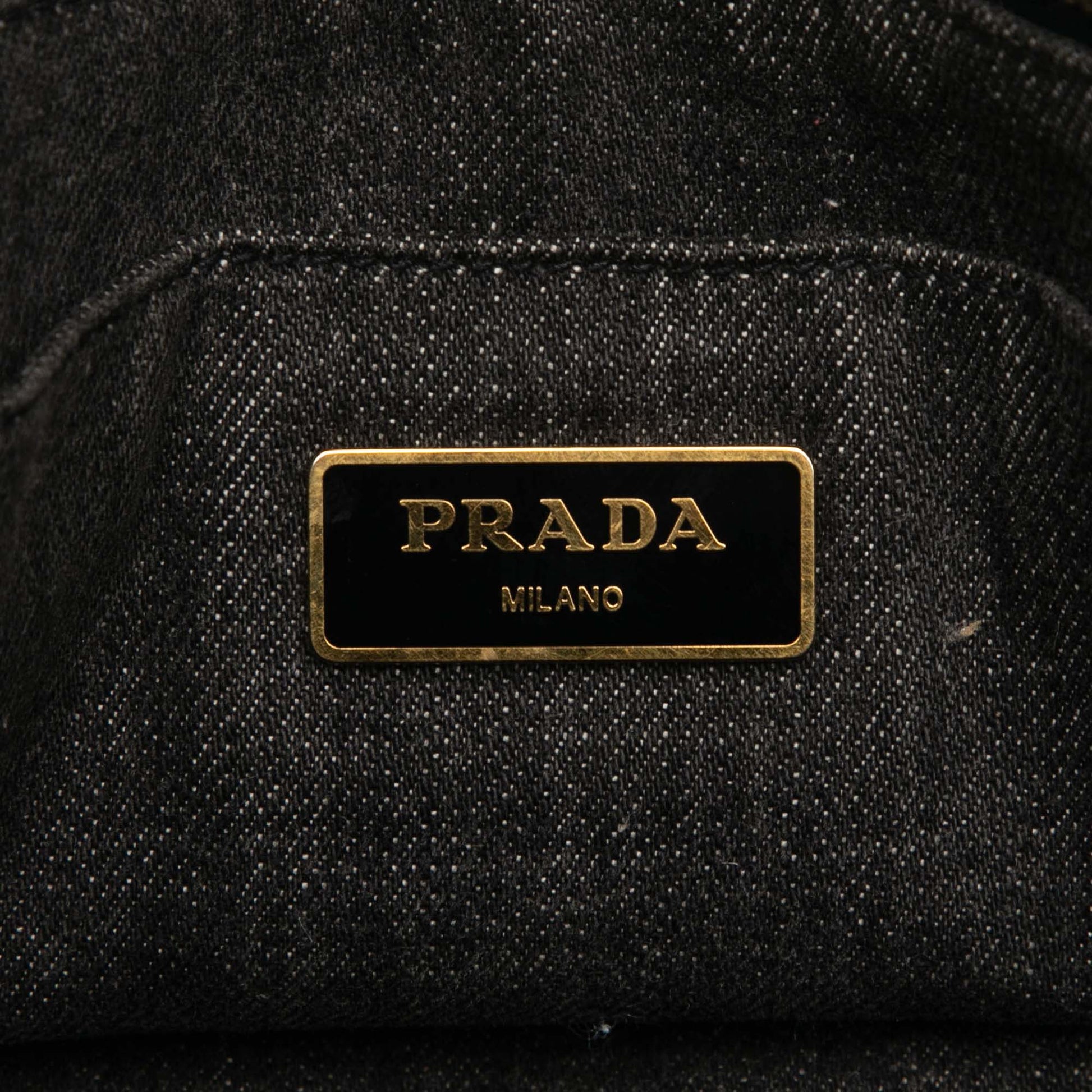Prada Denim Canapa Logo Satchel