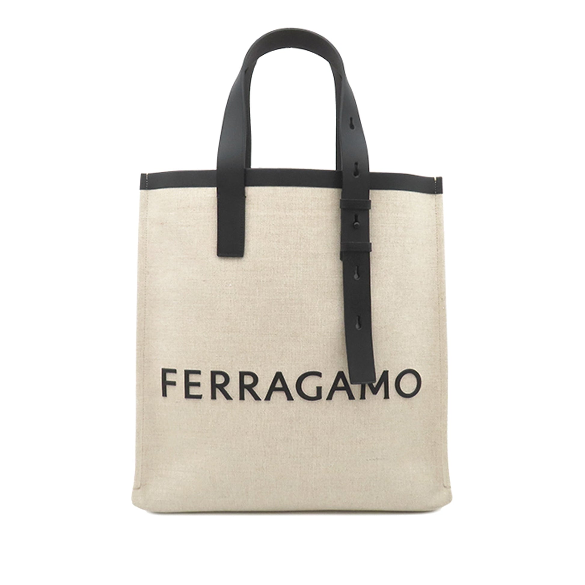 Ferragamo Canvas Embossed Logo Signature Tote