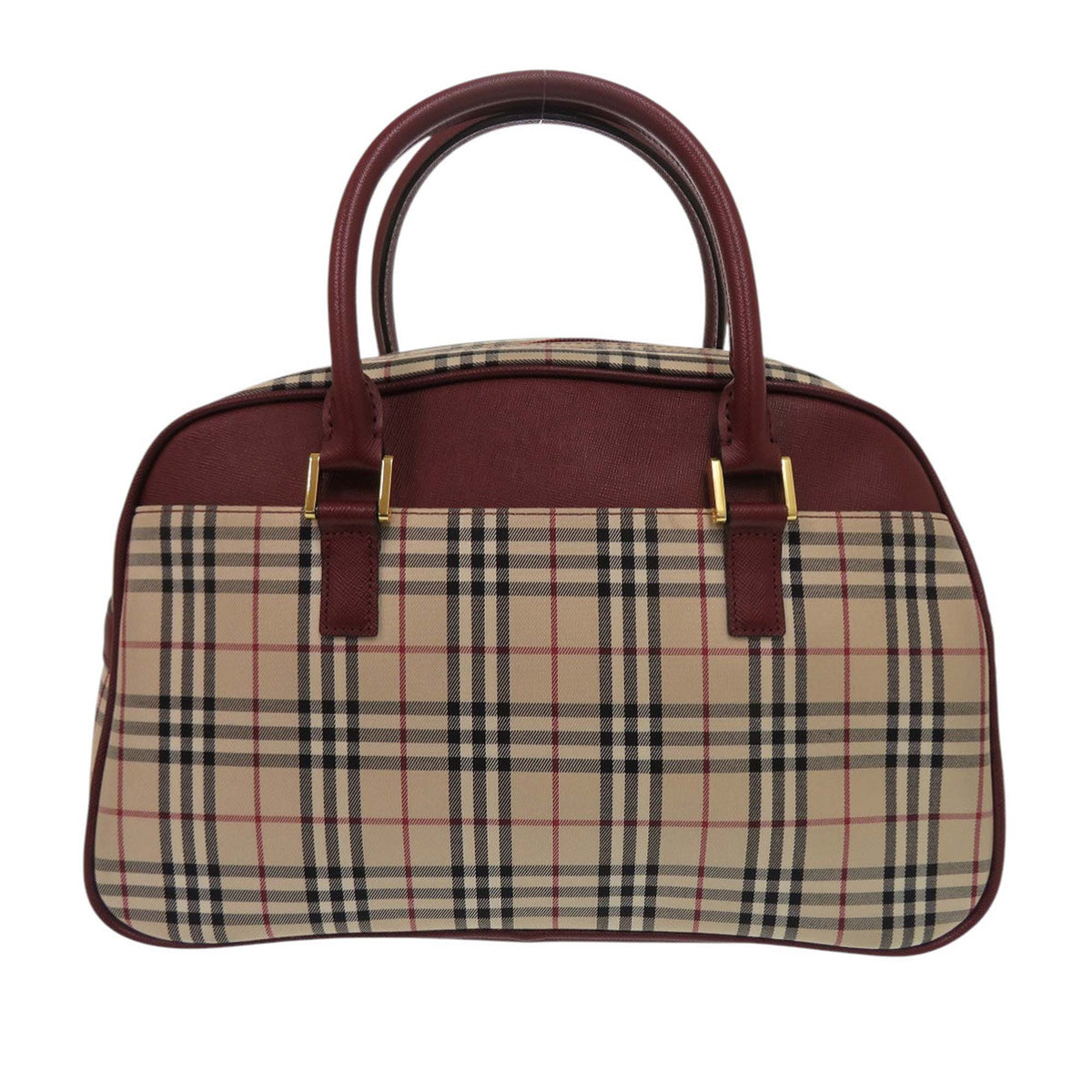 Burberry House Check Canvas Handbag — Red