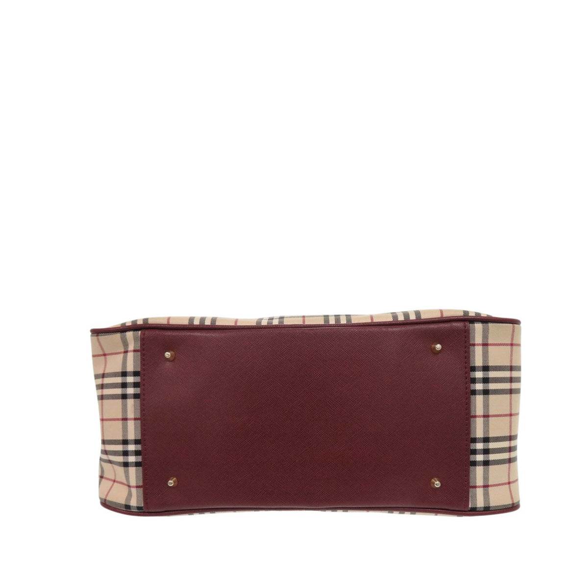 Burberry House Check Canvas Handbag — Red