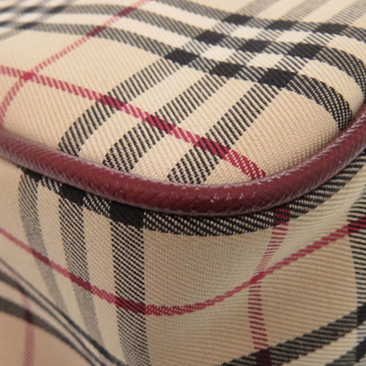 Burberry House Check Canvas Handbag — Red