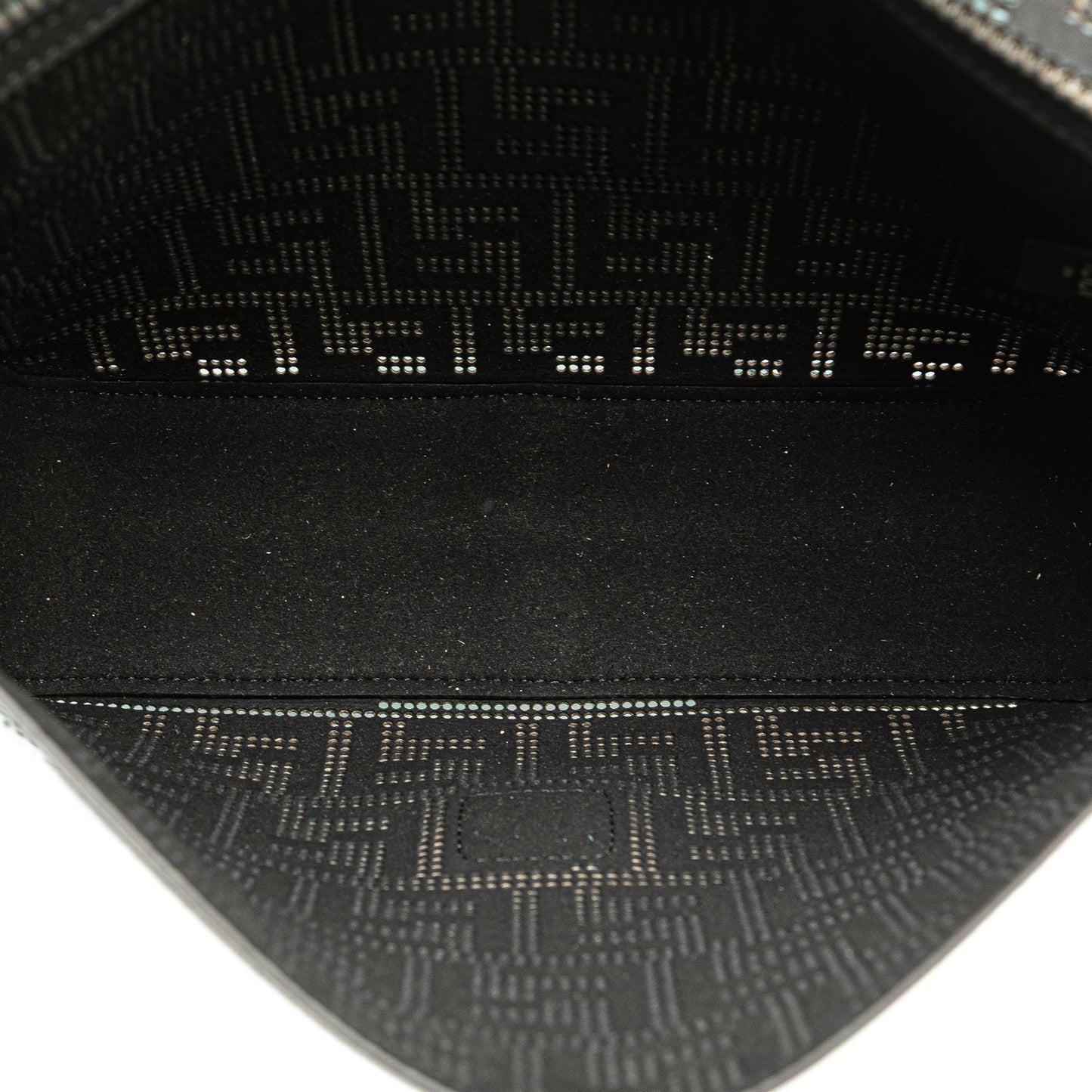 Fendi Medium Zucca Perforated Leather Baguette Messenger Bag