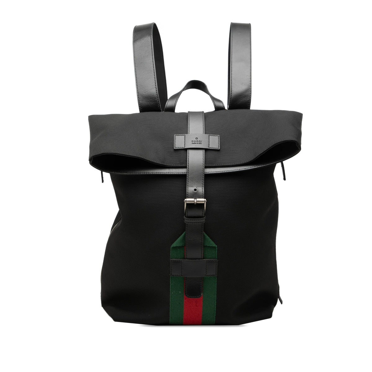Gucci Canvas Techno Web Fold Over Backpack