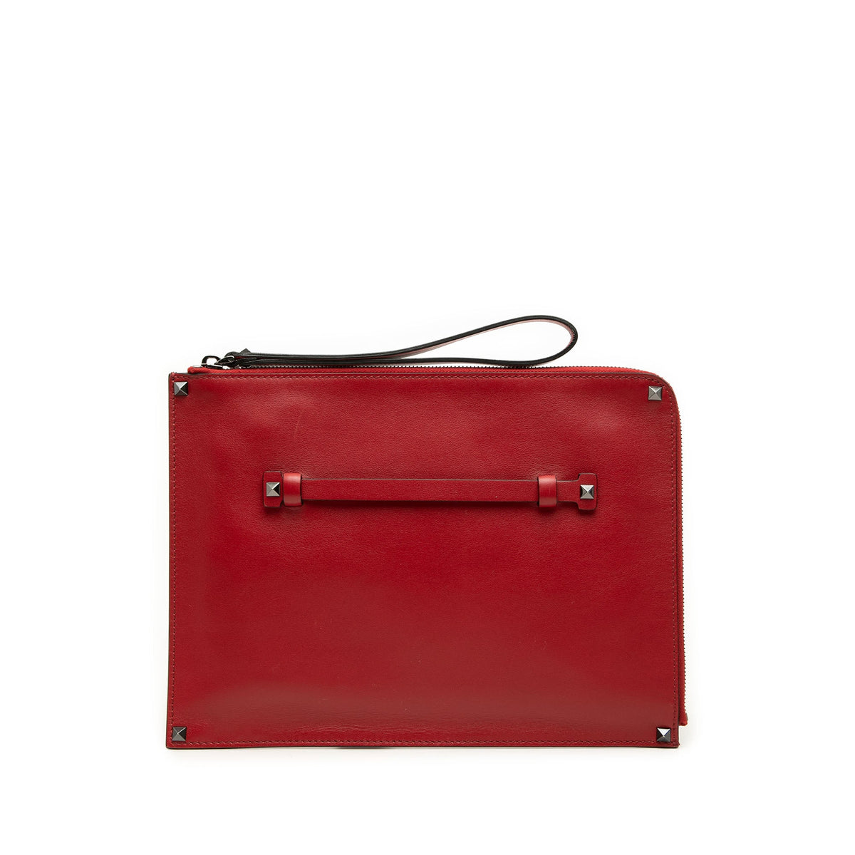 Valentino Leather Rockstud Wristlet Clutch