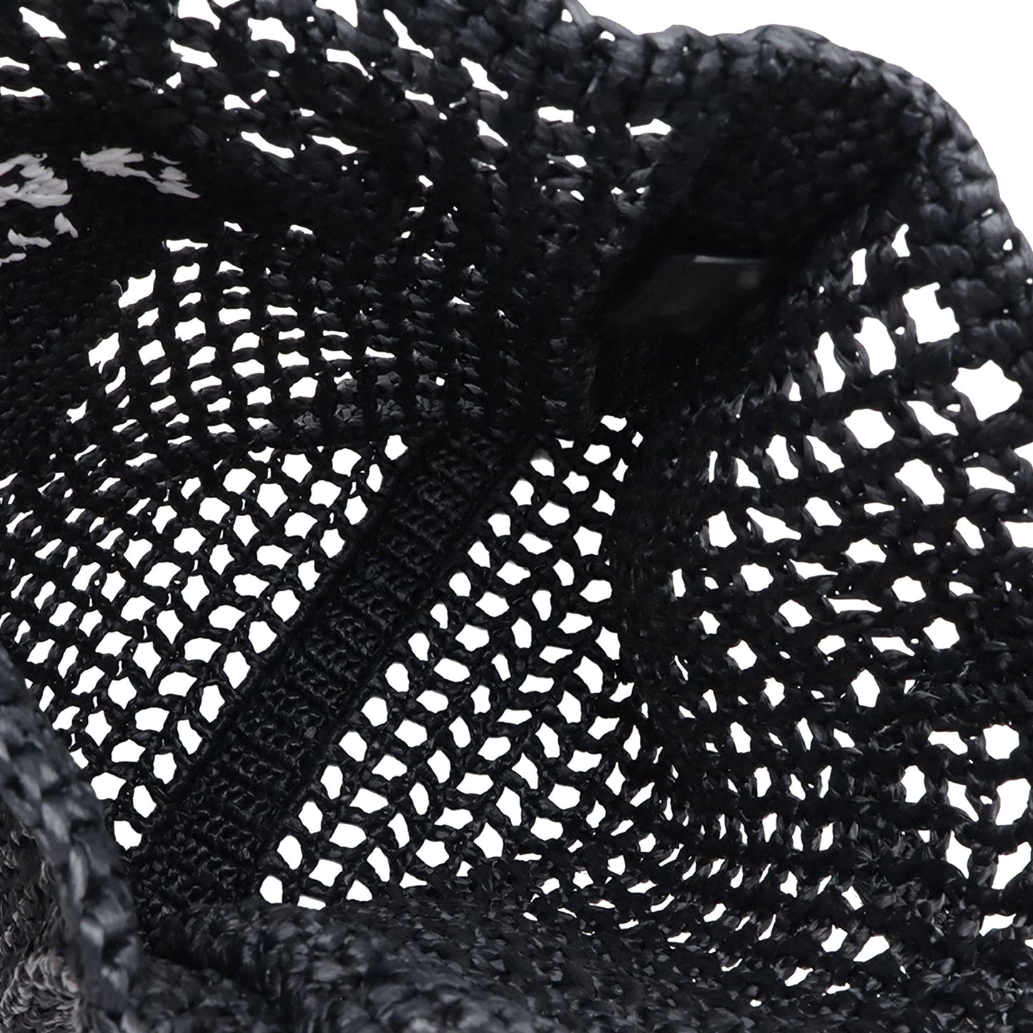 Prada Raffia Effect Crochet Embroidered Logo Tote