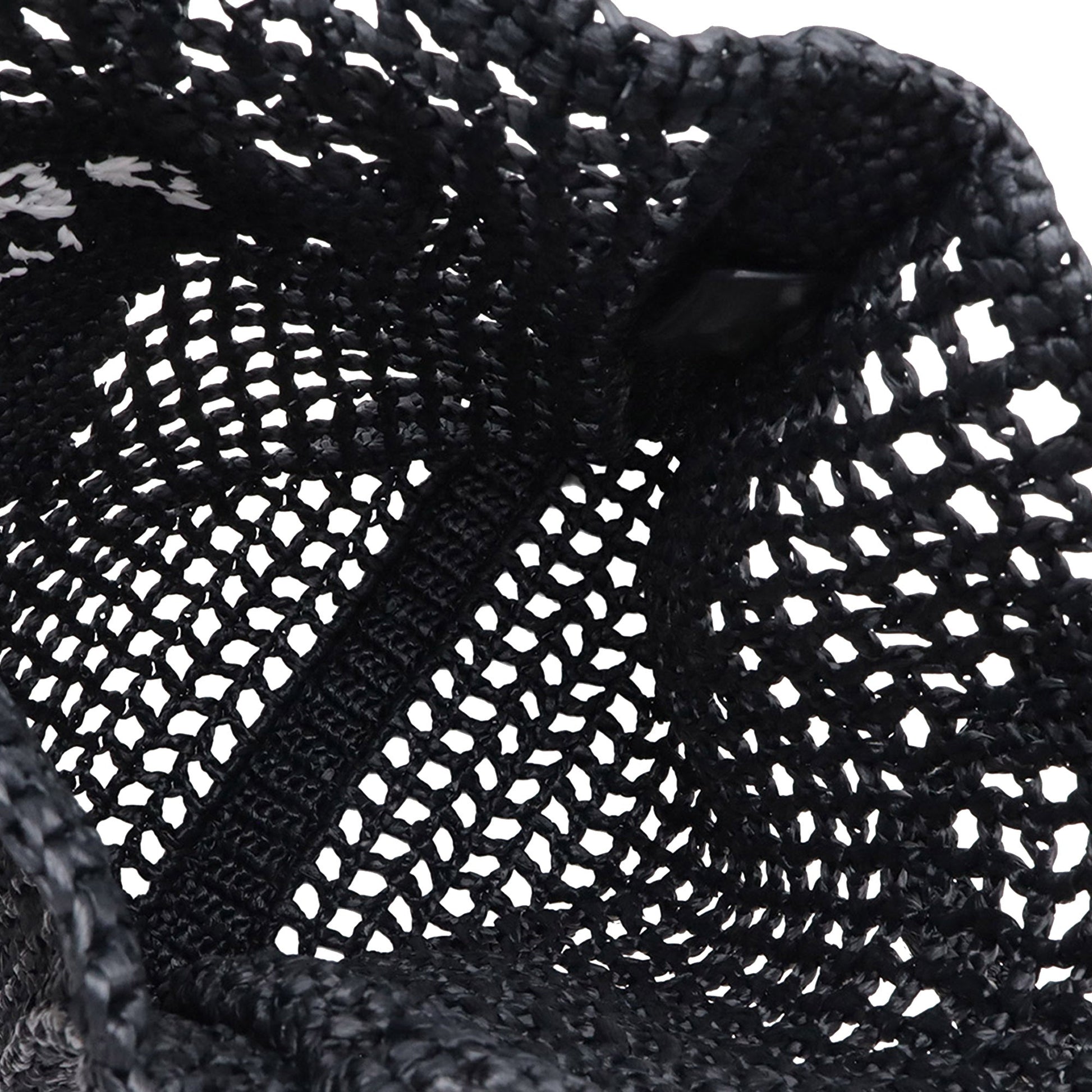 Prada Raffia Effect Crochet Embroidered Logo Tote
