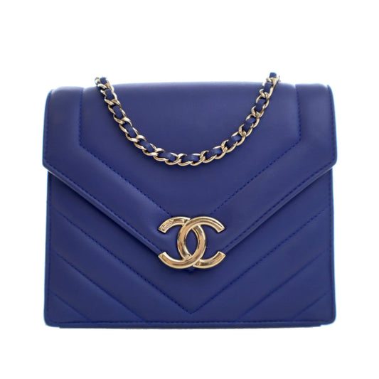Chanel Small Chevron Calfskin Envelope Flap