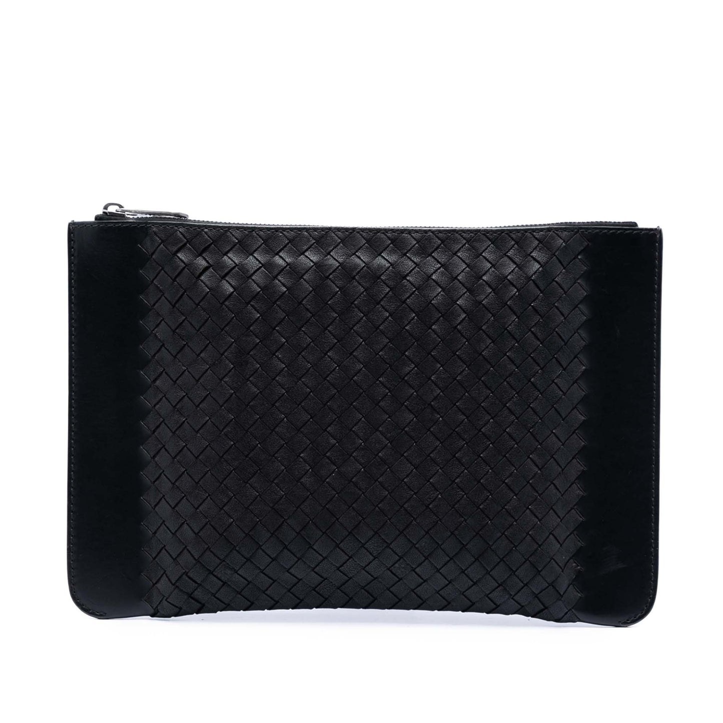Bottega Veneta Intrecciato Trimmed Leather Clutch