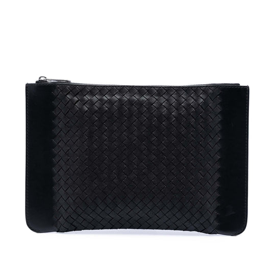 Bottega Veneta Intrecciato Trimmed Leather Clutch