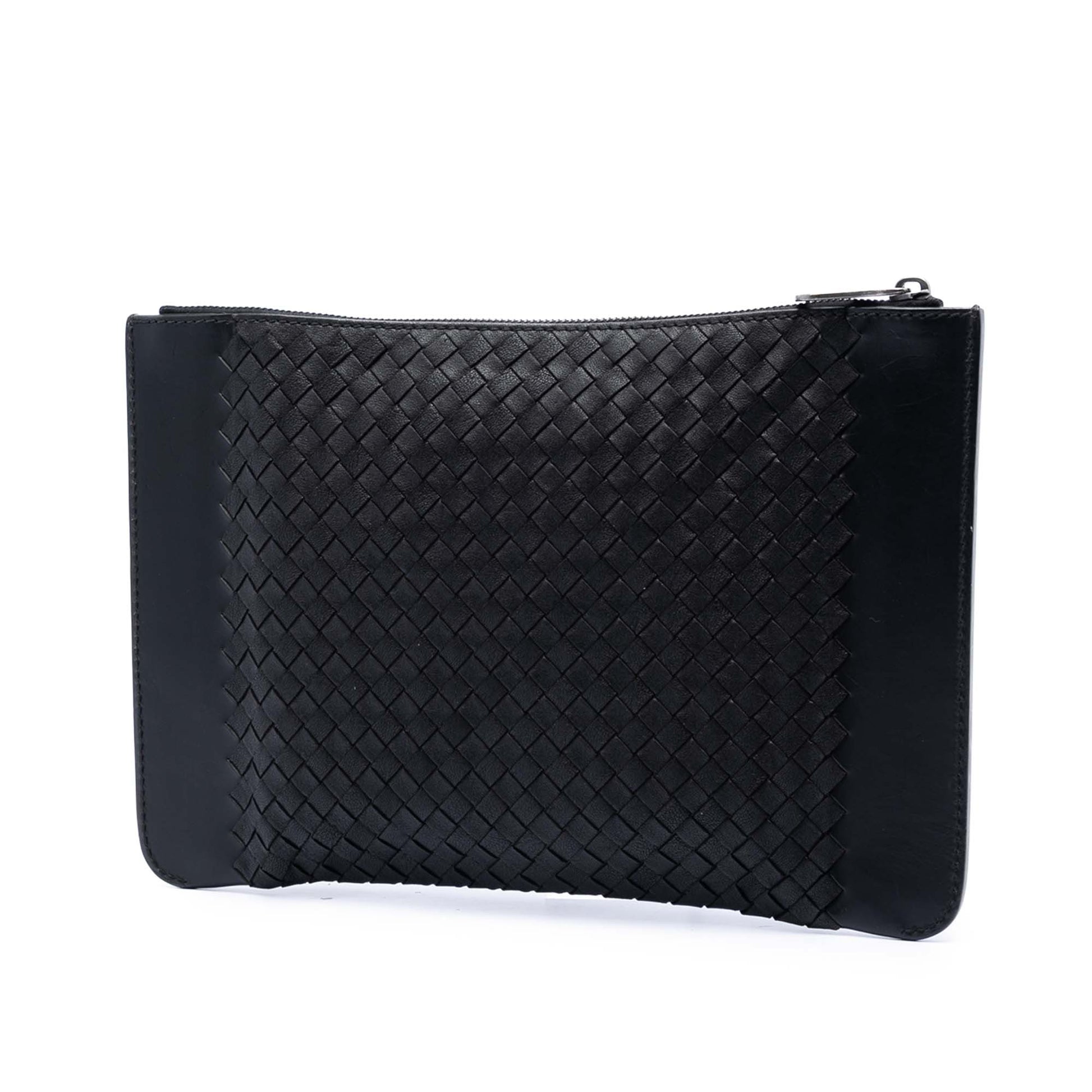 Bottega Veneta Intrecciato Trimmed Leather Clutch
