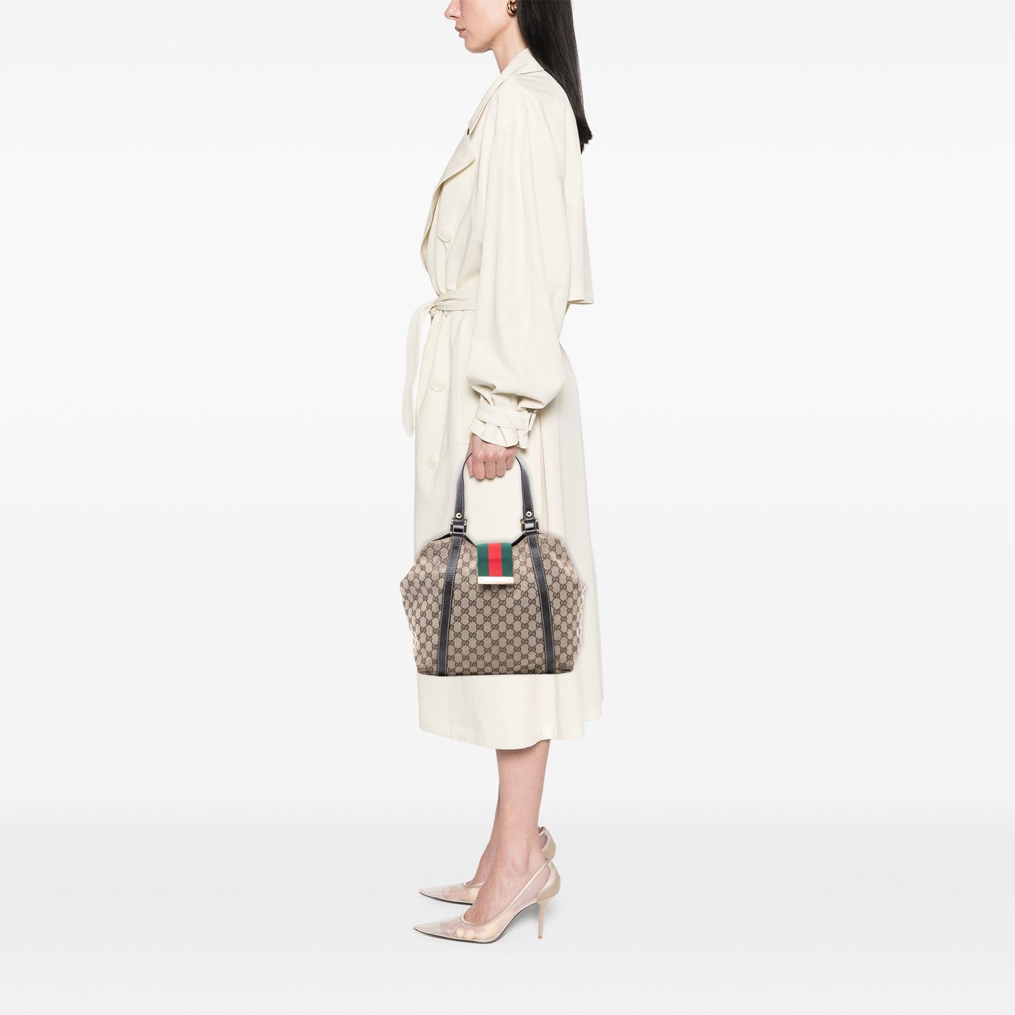 Gucci GG Canvas Web New Ladies Tote
