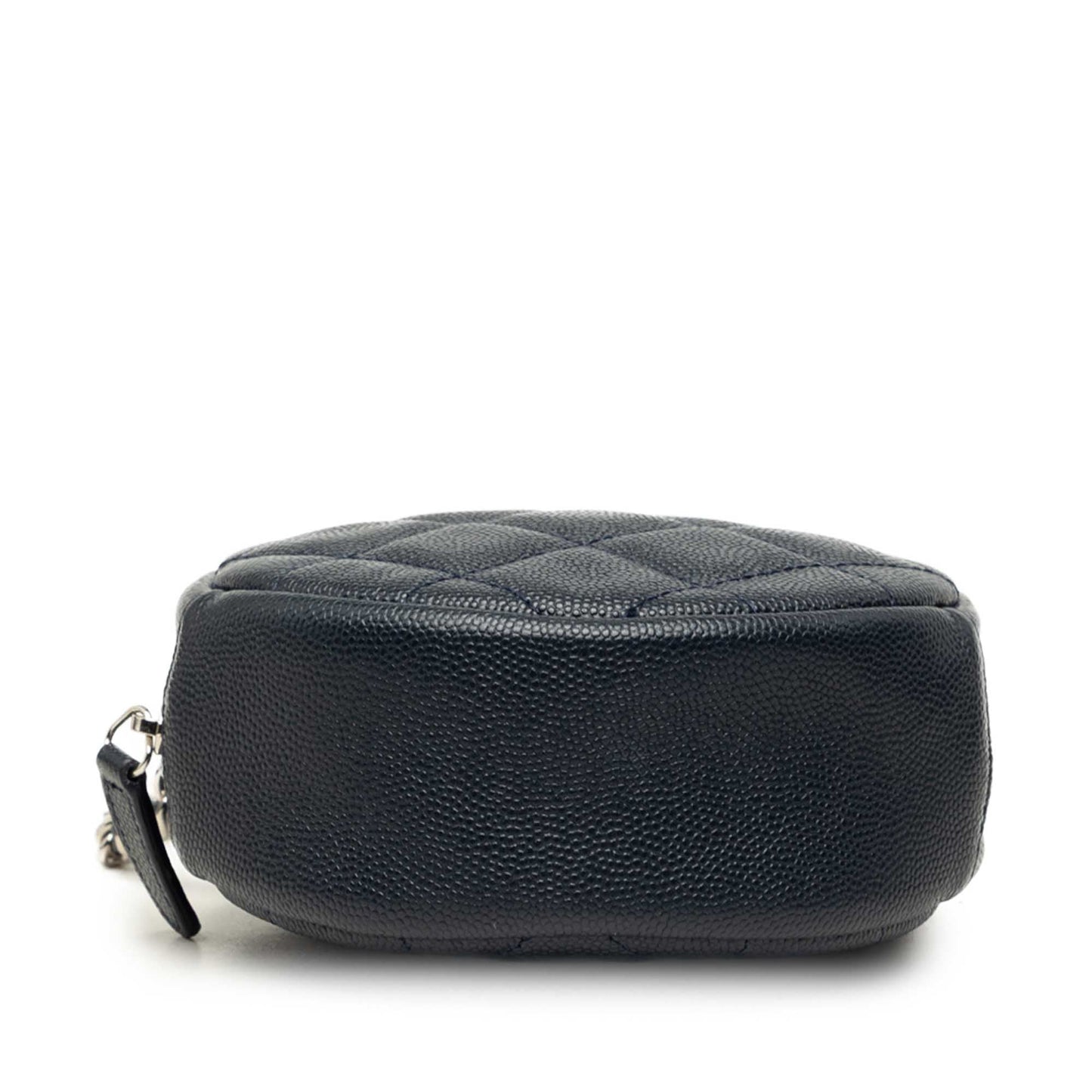 Chanel CC Quilted Caviar Round Clutch With Chain