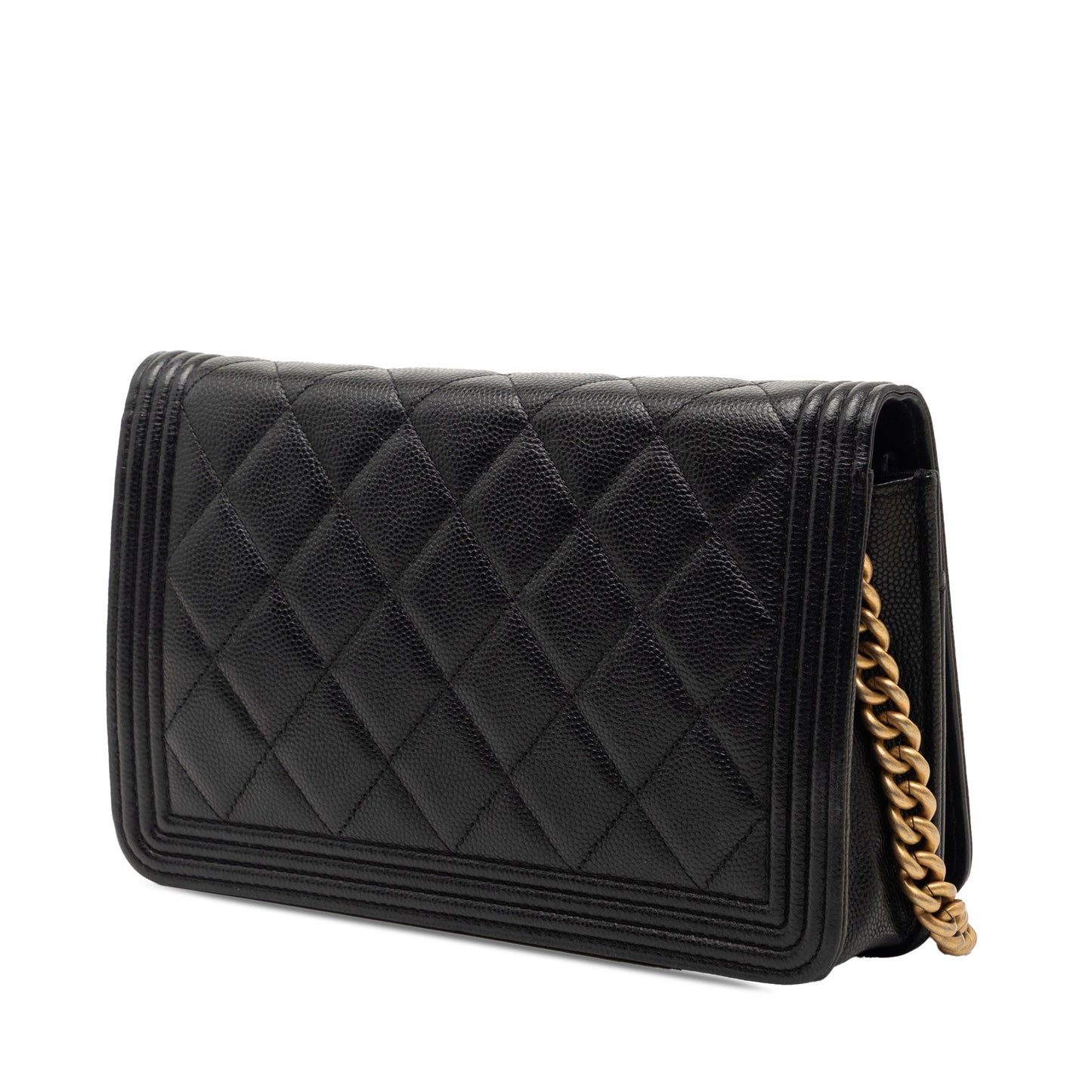 Chanel Quilted Caviar Boy Wallet on Chain